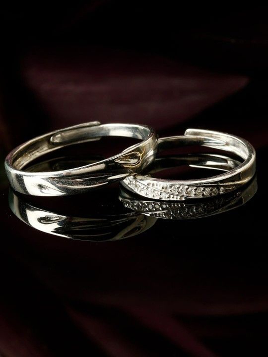 AGARWALPRODUCT Set Of 2 Sterling Silver Plated Artificial Stones Couple Finger Rings
AGARWALPRODUCT Set Of 2 Sterling Silver Plated Artificial Stones Couple Finger Rings