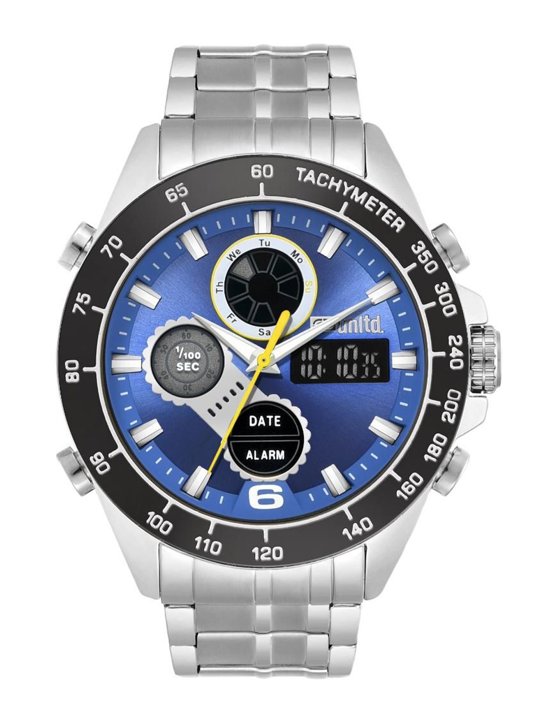 unltd. Men Brass Dial & Stainless Steel Bracelet Style Straps Analogue Watch UNG040001, Blue
unltd. Men Brass Dial & Stainless Steel Bracelet Style Straps Analogue Watch UNG040001, Blue
