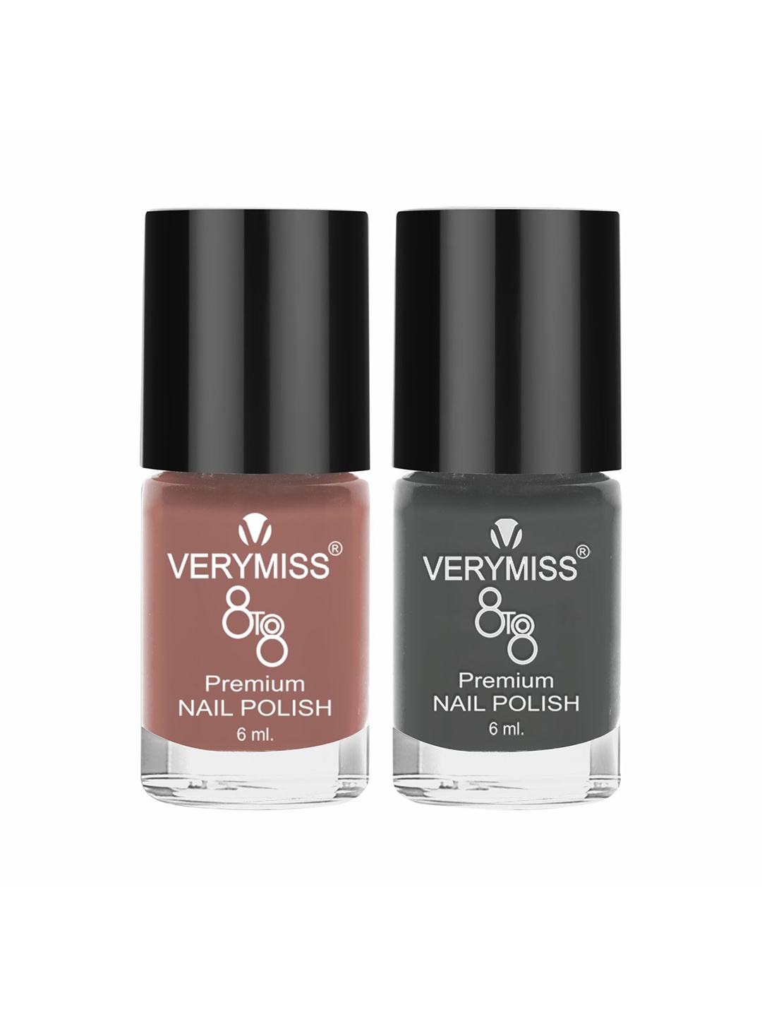 VERYMISS Set Of 2 8o8 Premium Long Lasting Nail Polish - 6 ml Each - Shade 265-266, Grey
VERYMISS Set Of 2 8o8 Premium Long Lasting Nail Polish - 6 ml Each - Shade 265-266, Grey