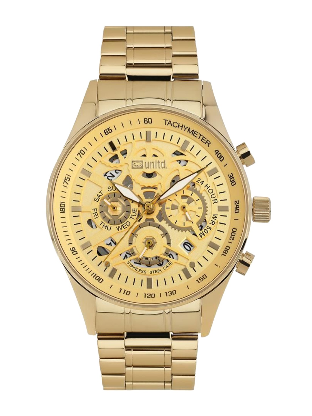 unltd. Men Brass Dial & Stainless Steel Bracelet Style Straps Analogue Watch UNG010002, Gold
unltd. Men Brass Dial & Stainless Steel Bracelet Style Straps Analogue Watch UNG010002, Gold