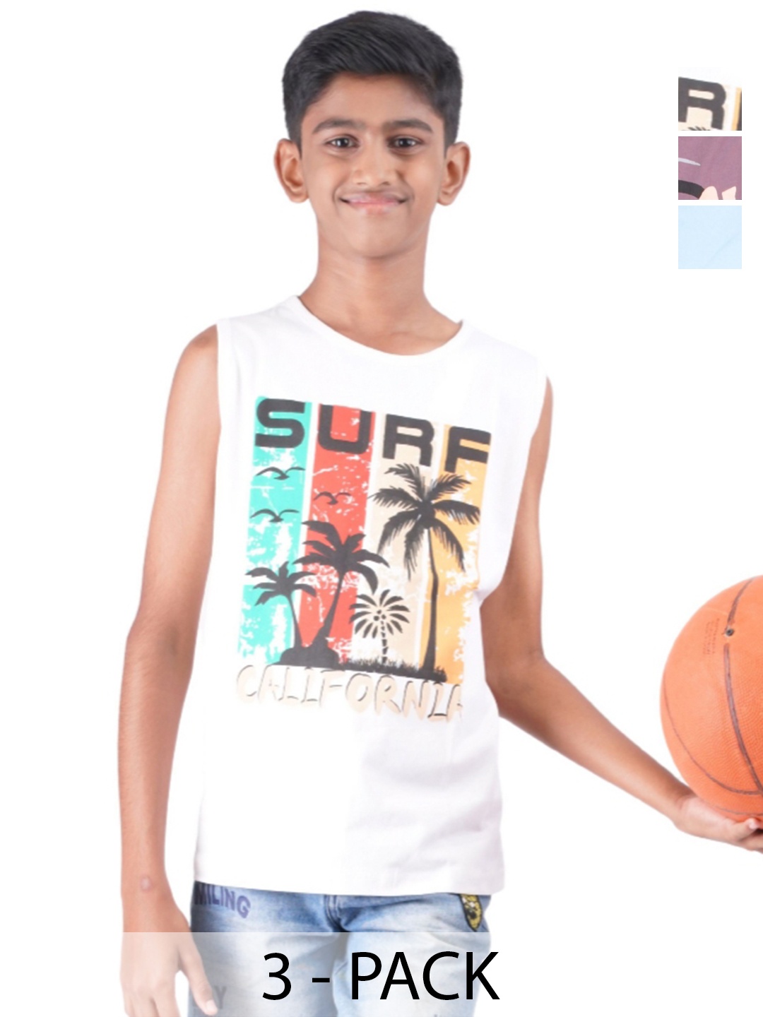 TotzTouch Boys Pack of 3 Graphic Printed Round Neck Cotton Relaxed Fit T-shirts, White
TotzTouch Boys Pack of 3 Graphic Printed Round Neck Cotton Relaxed Fit T-shirts, White
