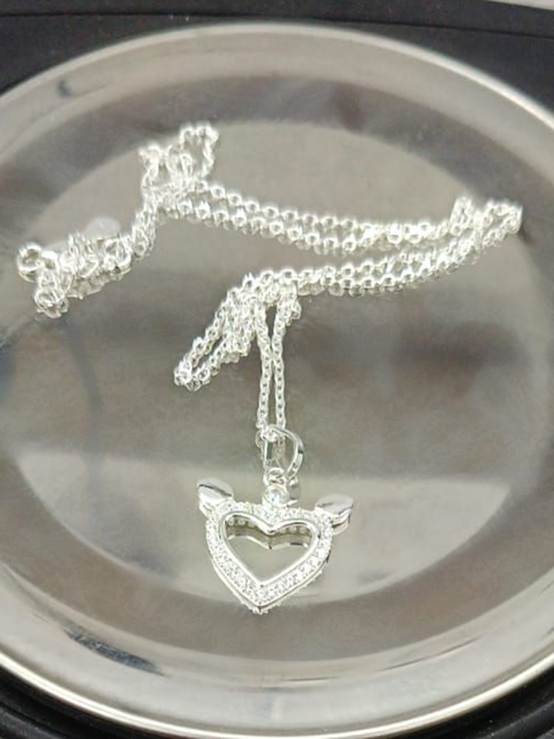 MAIRA 925 Sterling Rhodium-Plated Cubic Zirconia Heart Shaped Pendants With Chains, Silver
MAIRA 925 Sterling Rhodium-Plated Cubic Zirconia Heart Shaped Pendants With Chains, Silver