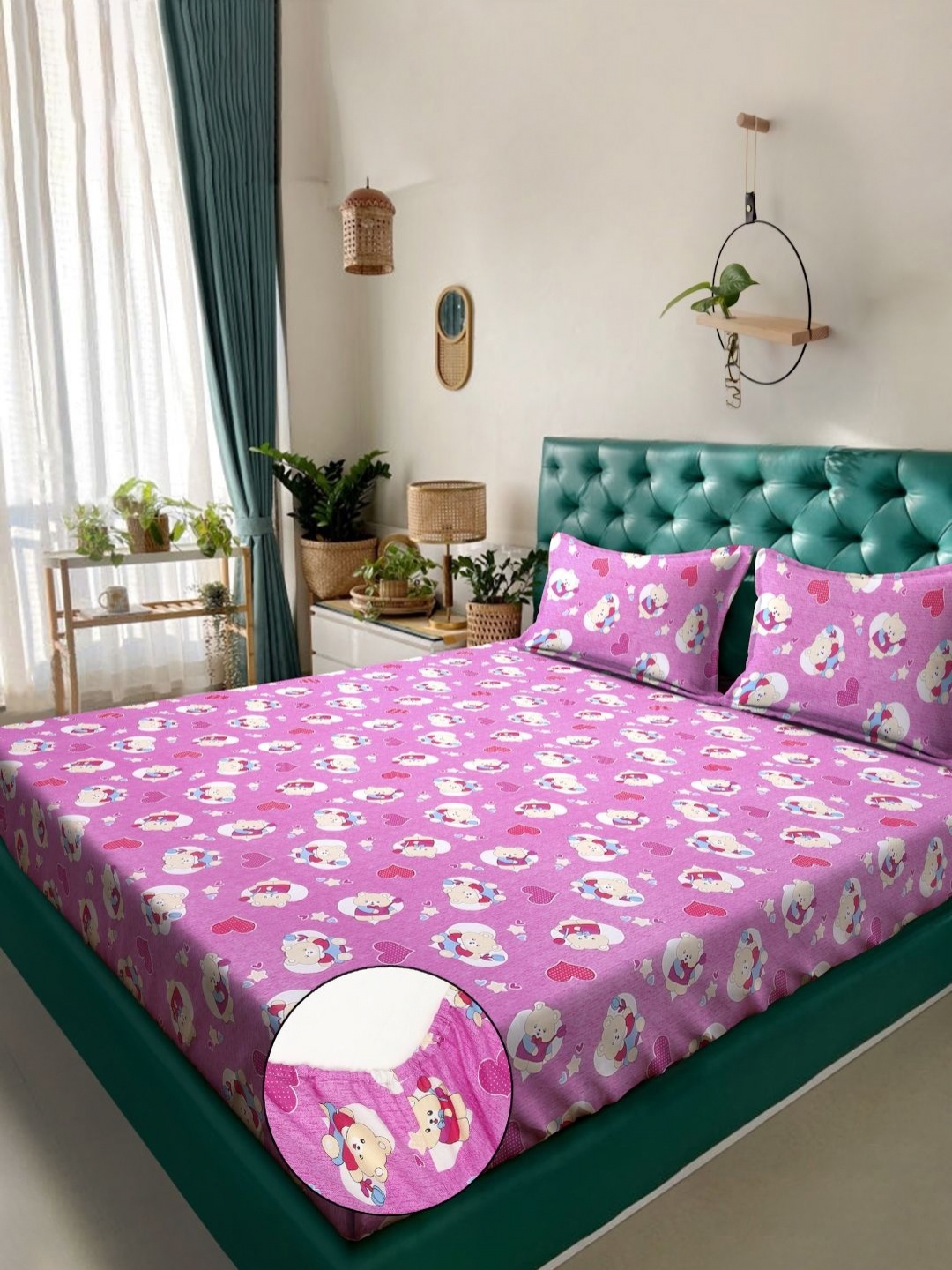 KLOTTHE Purple Cartoons Printed Pure Cotton 400 TC Double Bedsheet Set 2.5 m x 2.25 m
KLOTTHE Purple Cartoons Printed Pure Cotton 400 TC Double Bedsheet Set 2.5 m x 2.25 m