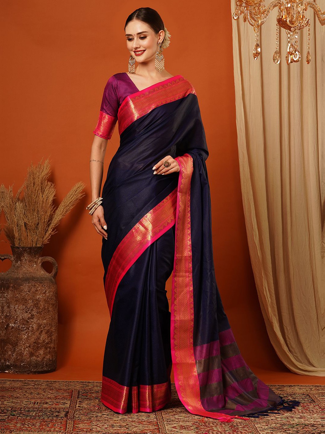 Yourwish Woven Design Zari Mysore Silk Saree With Unstitched Blouse Piece, Navy blue
Yourwish Woven Design Zari Mysore Silk Saree With Unstitched Blouse Piece, Navy blue