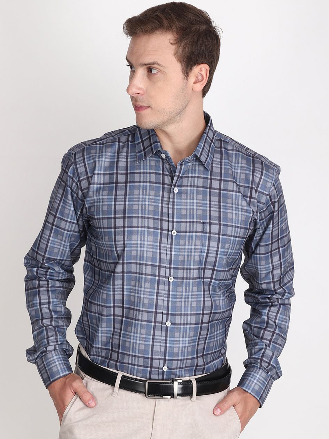 APPEL TOUCH Men Comfort Regular Fit Spread Collar Tartan Checked Cotton Casual Shirt, Blue
APPEL TOUCH Men Comfort Regular Fit Spread Collar Tartan Checked Cotton Casual Shirt, Blue