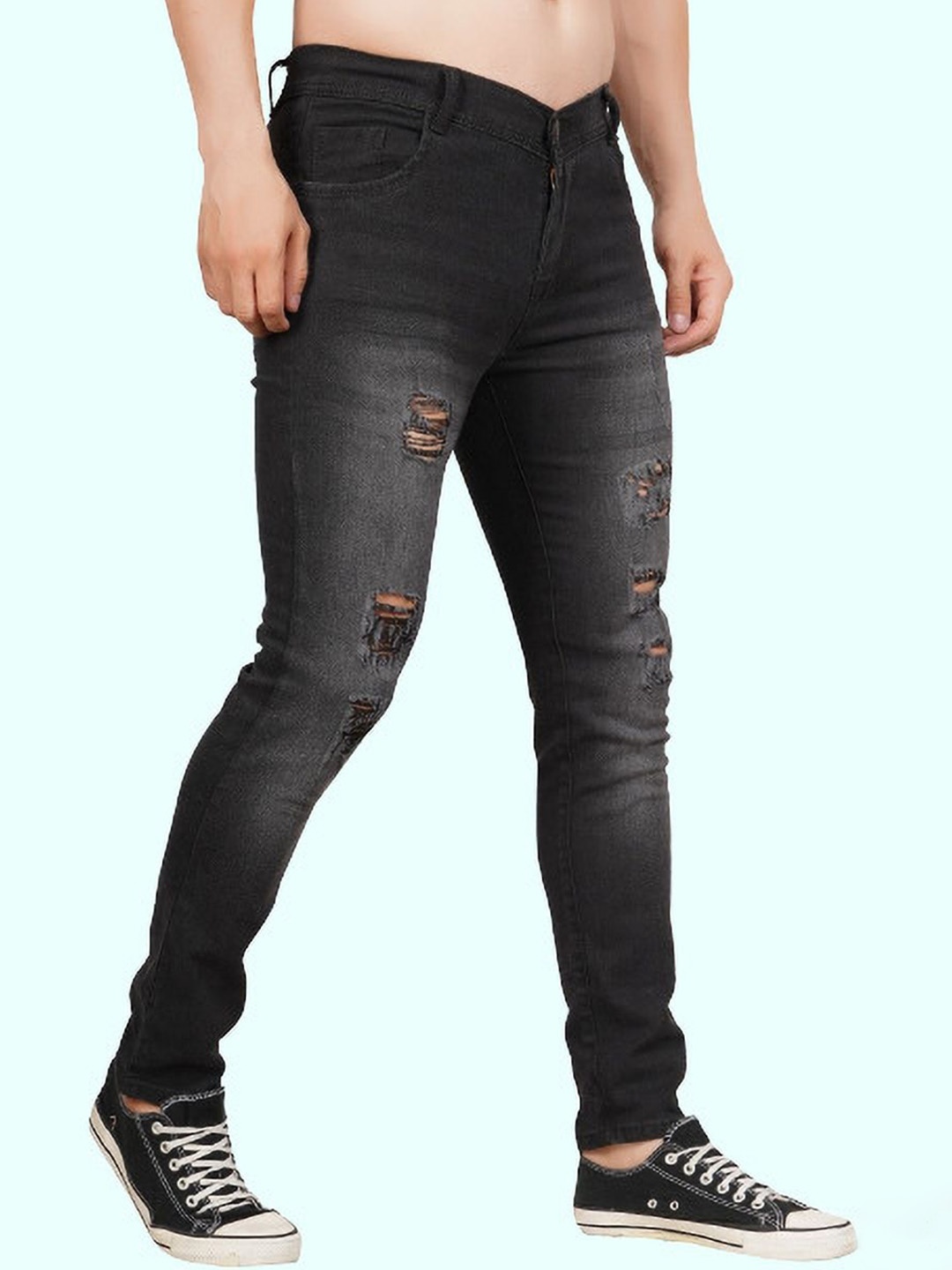 LINARIA Men Cotton Low-Rise Light Fade Highly Distressed Classic Slim Fit Jeans, Grey
LINARIA Men Cotton Low-Rise Light Fade Highly Distressed Classic Slim Fit Jeans, Grey