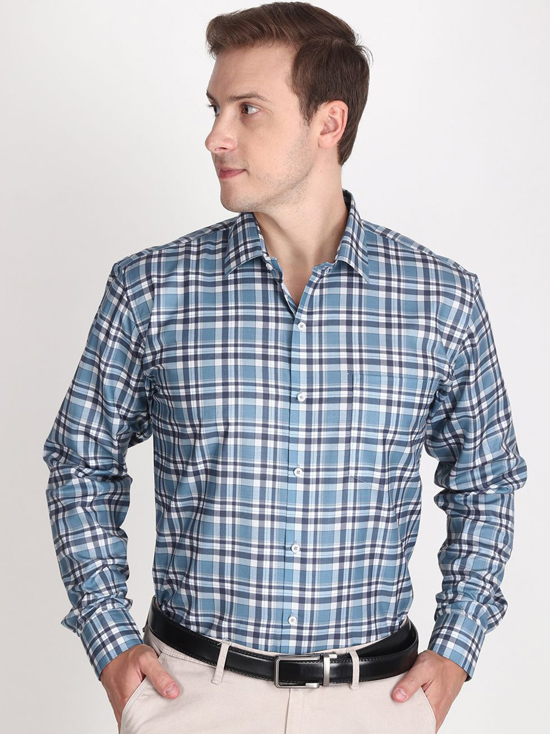 APPEL TOUCH Men Comfort Regular Fit Spread Collar Tartan Checked Cotton Casual Shirt, Teal
APPEL TOUCH Men Comfort Regular Fit Spread Collar Tartan Checked Cotton Casual Shirt, Teal