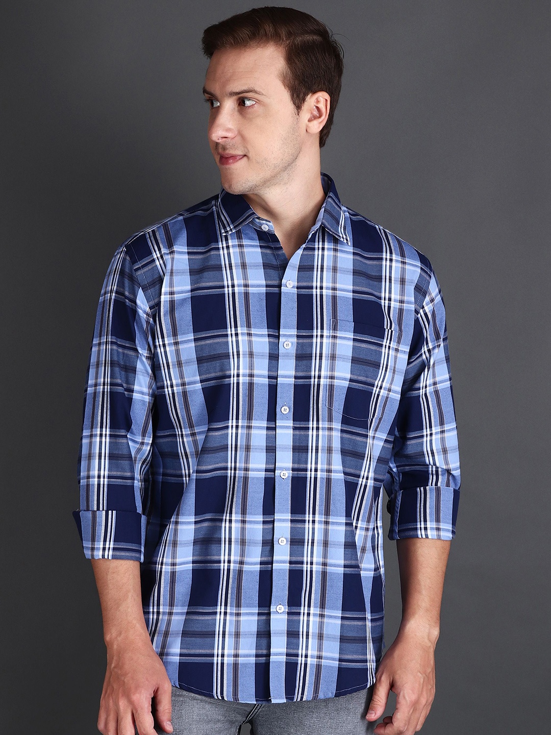 APPEL TOUCH Men Comfort Tailored Fit Tartan Checks Opaque Checked Casual Shirt, Blue
APPEL TOUCH Men Comfort Tailored Fit Tartan Checks Opaque Checked Casual Shirt, Blue