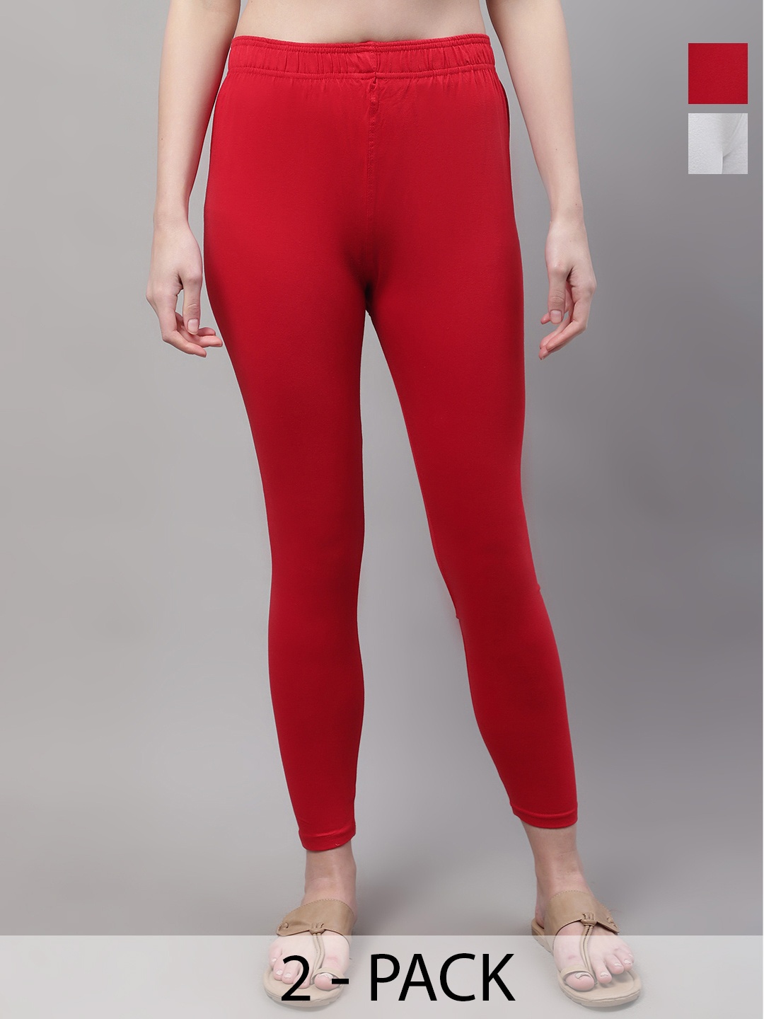 Valles365 by S.C. Women Pack Of 2 Cotton Ankle Length Plus Leggings, Red
Valles365 by S.C. Women Pack Of 2 Cotton Ankle Length Plus Leggings, Red