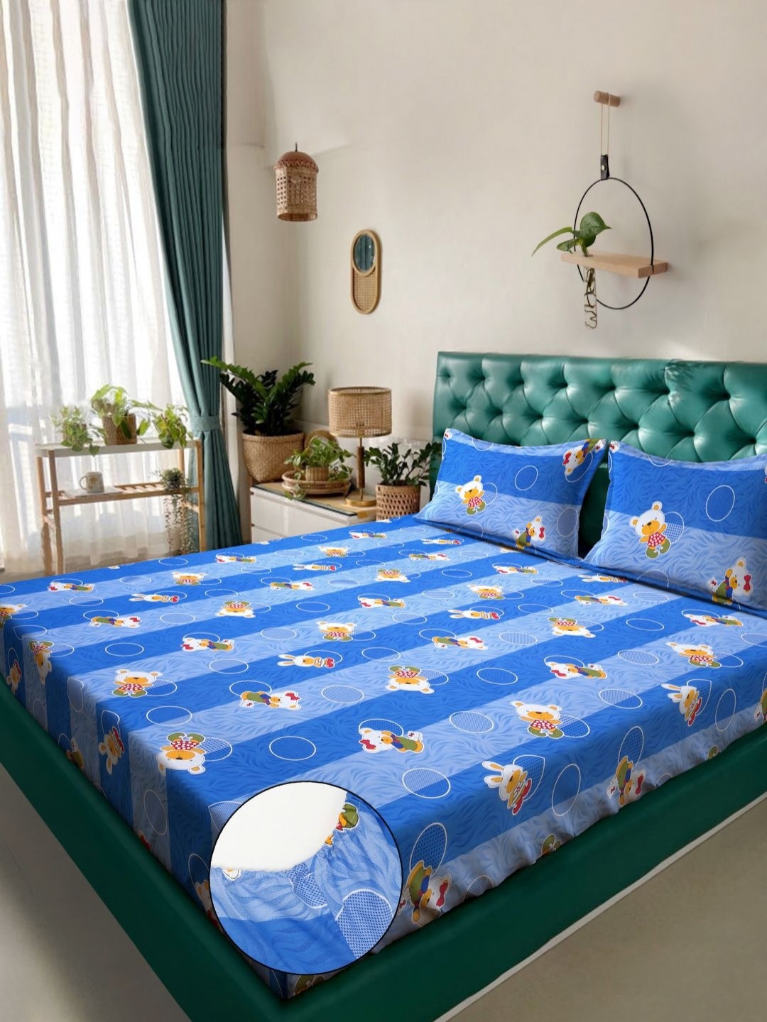 KLOTTHE Blue & White Cartoons Printed Pure Cotton 400TC Double Bedsheet Set 2.5 m x 2.25 m
KLOTTHE Blue & White Cartoons Printed Pure Cotton 400TC Double Bedsheet Set 2.5 m x 2.25 m