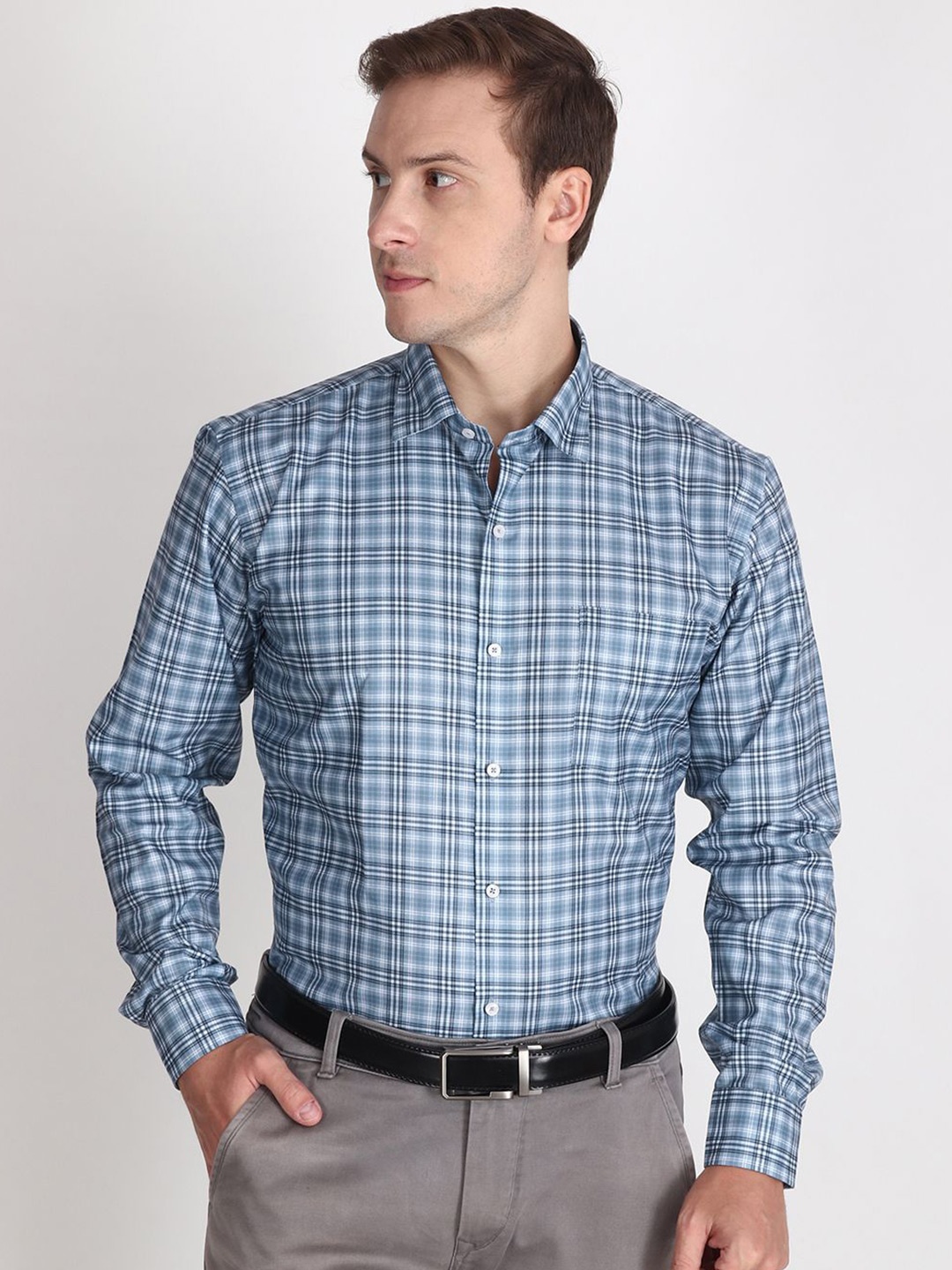 APPEL TOUCH Men Comfort Regular Fit Spread Collar Tartan Checked Cotton Casual Shirt, Blue
APPEL TOUCH Men Comfort Regular Fit Spread Collar Tartan Checked Cotton Casual Shirt, Blue