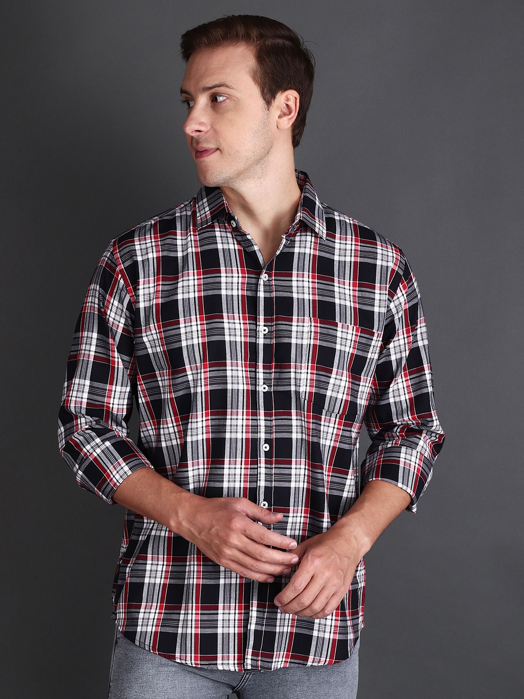 APPEL TOUCH Men Comfort Tailored Fit Tartan Checks Opaque Checked Casual Shirt, Black
APPEL TOUCH Men Comfort Tailored Fit Tartan Checks Opaque Checked Casual Shirt, Black