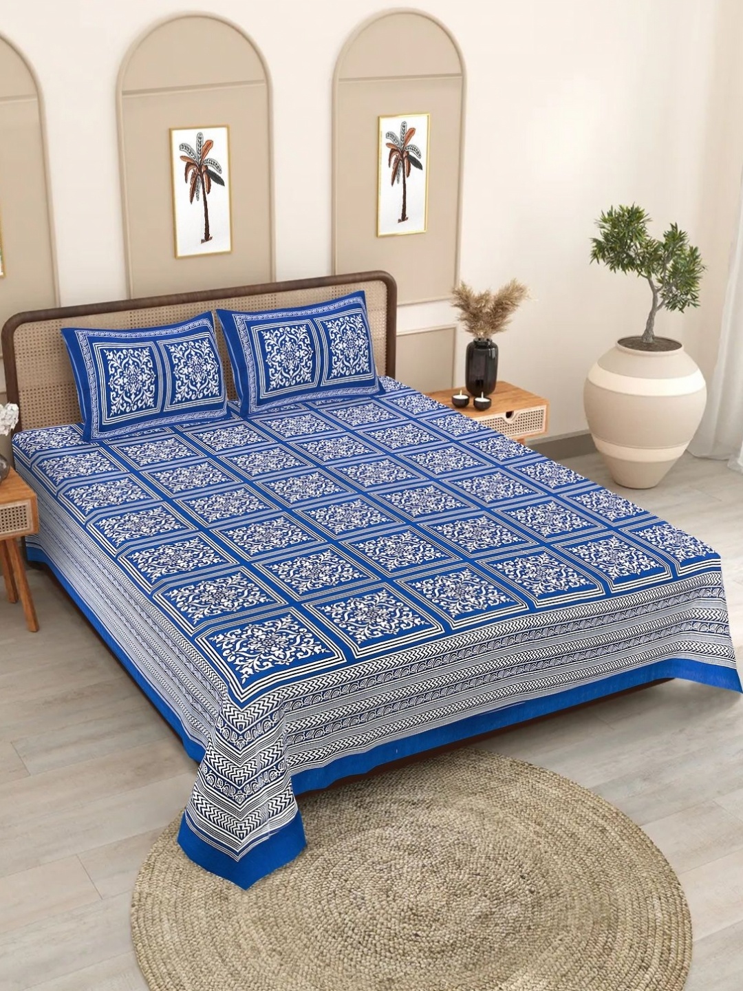 Texstylers Blue Ethnic Motifs Printed Cotton 186TC Queen Size Bedsheet Set 2.08 m x 2.28 m
Texstylers Blue Ethnic Motifs Printed Cotton 186TC Queen Size Bedsheet Set 2.08 m x 2.28 m