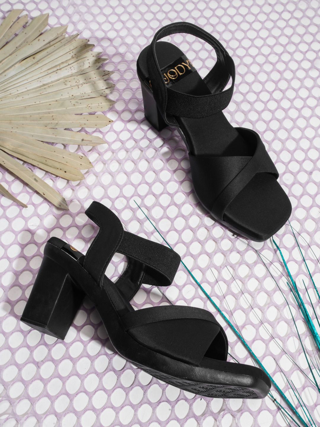 JodyHub Women Open Toe Block Heel Sandals, Black 
JodyHub Women Open Toe Block Heel Sandals, Black