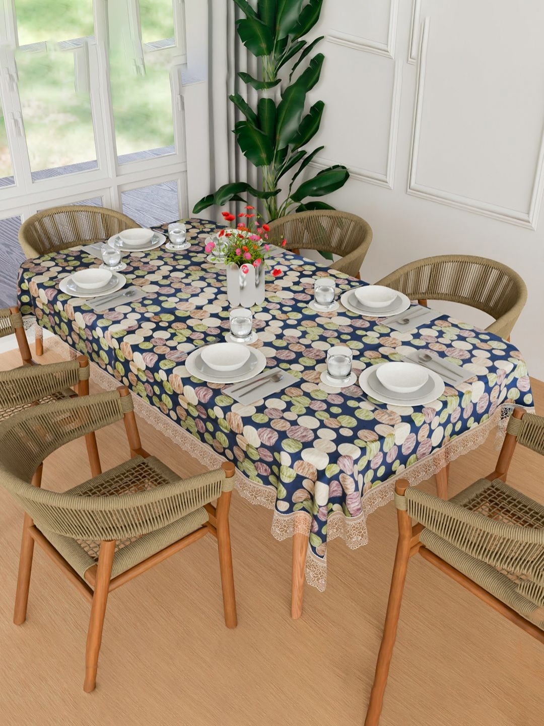 Aura Blue Geometric Printed Waterproof 6-Seater Rectangle 1.52 m x 2.3 m PVC Table Cover
Aura Blue Geometric Printed Waterproof 6-Seater Rectangle 1.52 m x 2.3 m PVC Table Cover