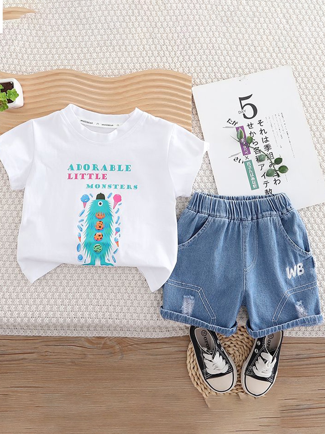 StyleCast x Revolte Unisex Kids Printed Round Neck Pure Cotton T-shirt with Shorts, White
StyleCast x Revolte Unisex Kids Printed Round Neck Pure Cotton T-shirt with Shorts, White