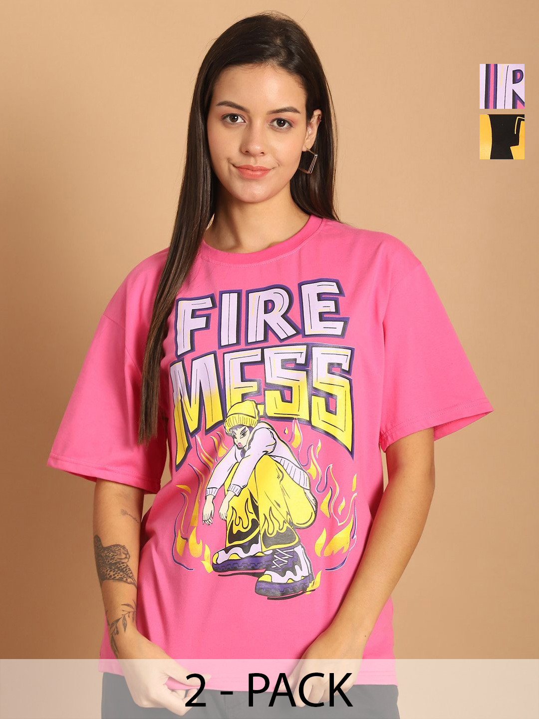 Metronaut Women Typography 2 Printed Drop-Shoulder Sleeves T-shirt, Multi
Metronaut Women Typography 2 Printed Drop-Shoulder Sleeves T-shirt, Multi