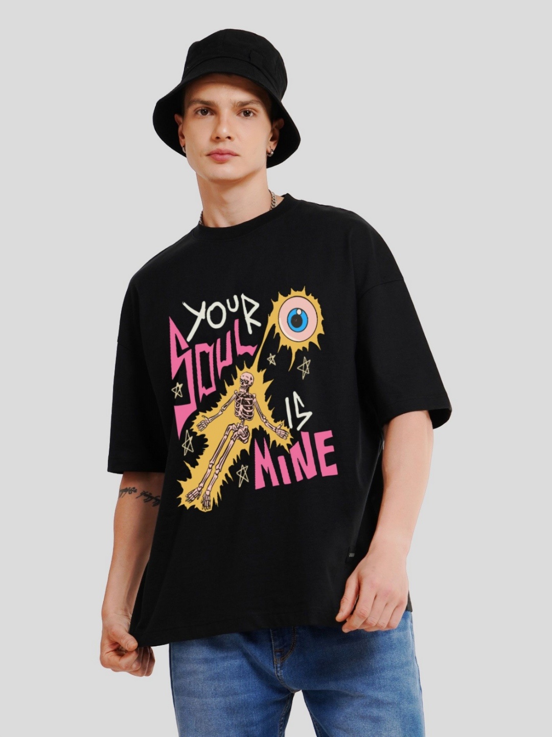 Underrated Club Men Printed Drop-Shoulder Sleeves Bio Finish Applique T-shirt, Black
Underrated Club Men Printed Drop-Shoulder Sleeves Bio Finish Applique T-shirt, Black