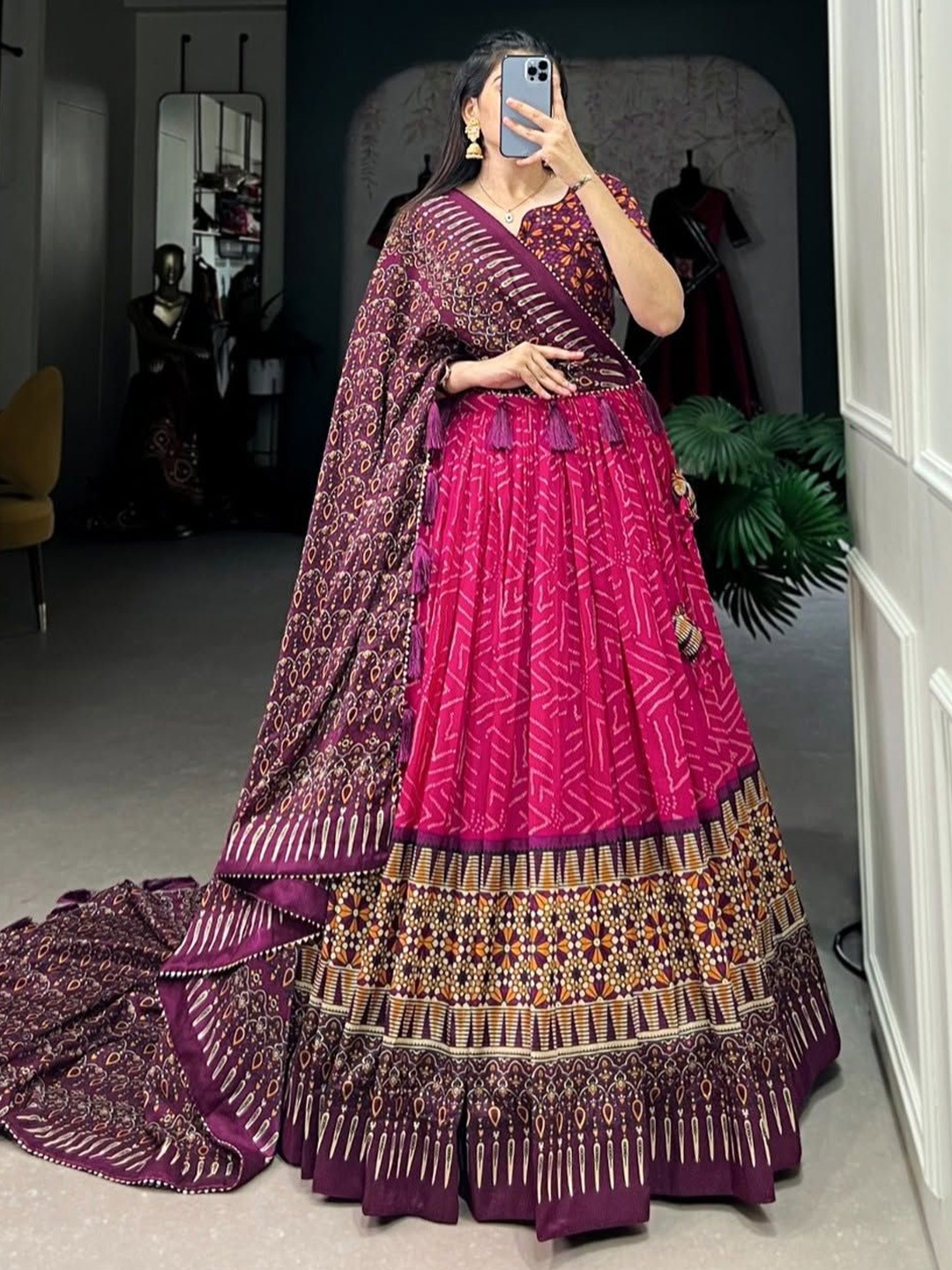 RADHVI BIZ Printed Kalamkari Ready to Wear Lehenga & Semi-Stitched Blouse With Dupatta, Pink
RADHVI BIZ Printed Kalamkari Ready to Wear Lehenga & Semi-Stitched Blouse With Dupatta, Pink