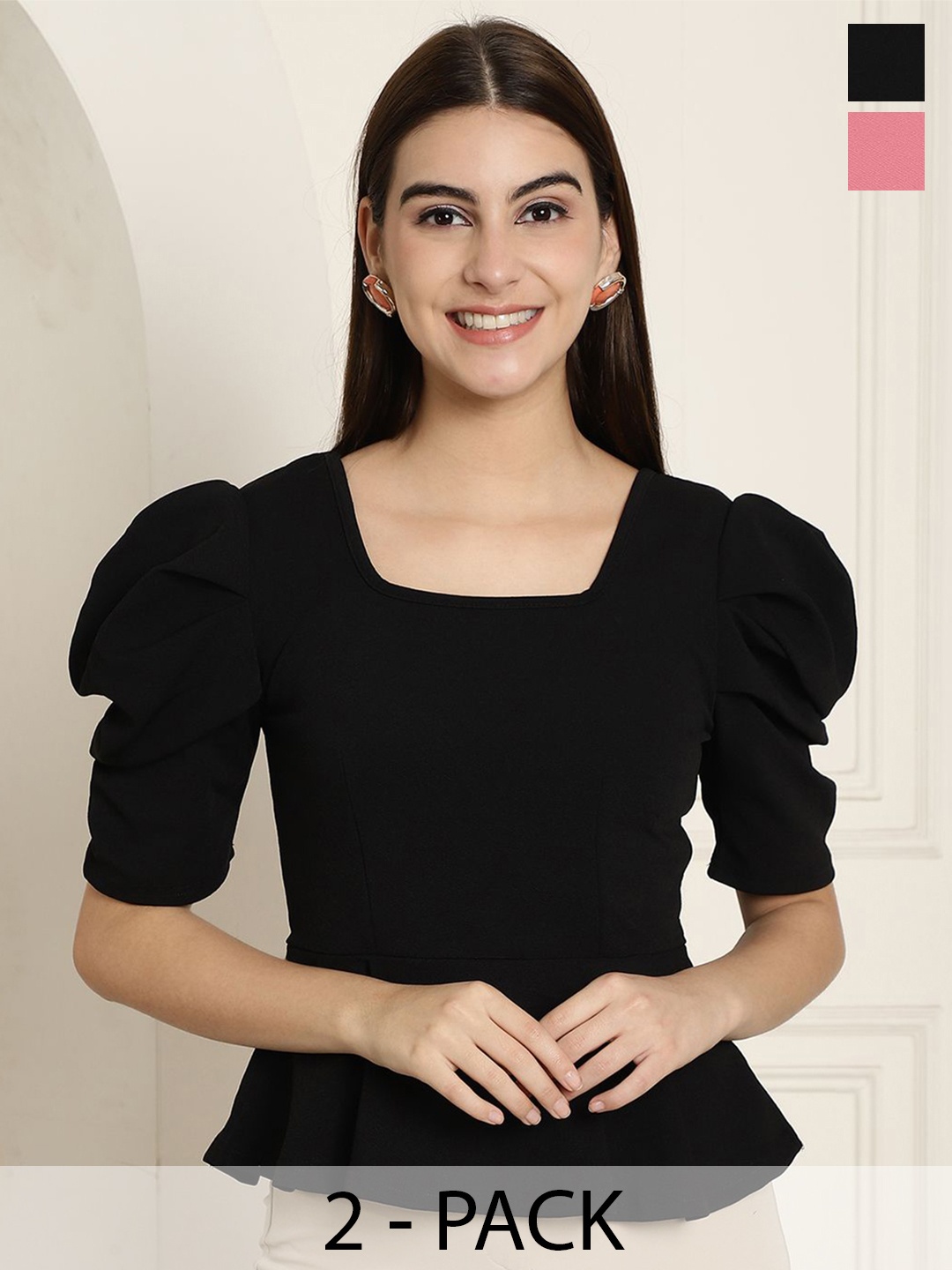Tromko Puff Sleeve Pack of 2 Casual Regular Sleeves Solid Women Multicolor Top, Multi
Tromko Puff Sleeve Pack of 2 Casual Regular Sleeves Solid Women Multicolor Top, Multi