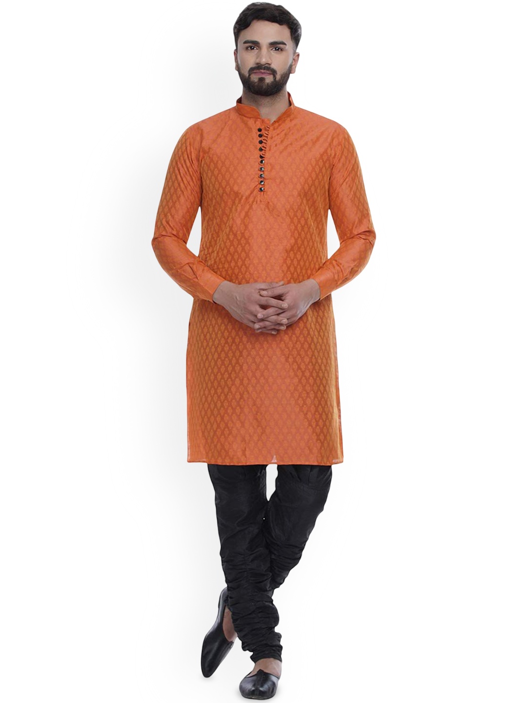 VEERA PARIDHAAN Floral Embroidered Jacquard Mandarin Collar Straight Kurta, Orange
VEERA PARIDHAAN Floral Embroidered Jacquard Mandarin Collar Straight Kurta, Orange