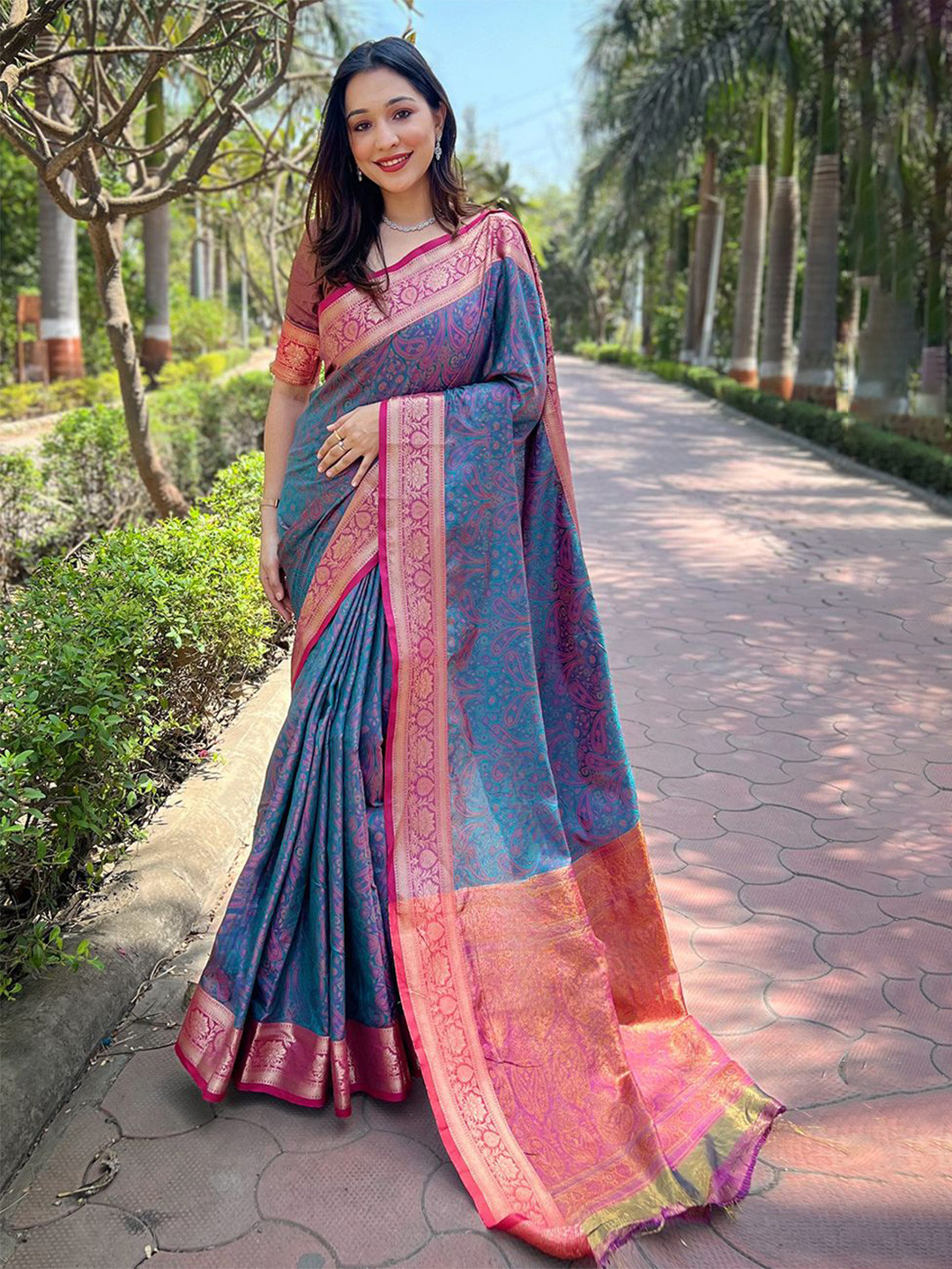HMP Fashion Woven Design Zari Pure Silk Saree, Blue
HMP Fashion Woven Design Zari Pure Silk Saree, Blue
