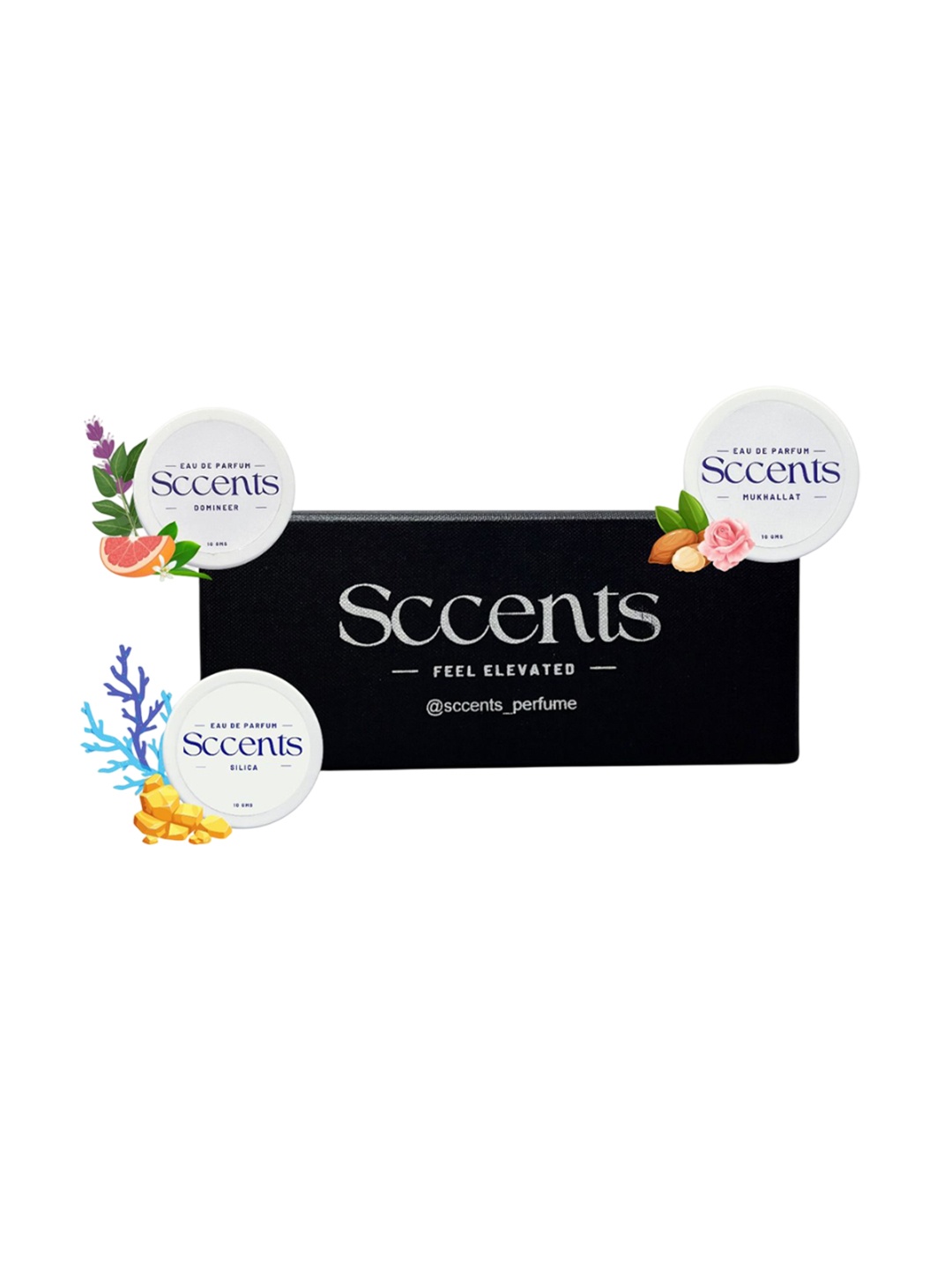 Sccents Set Of 3 Domineer, Mukhallat & Silica Solid Eau de Parfum - 10 g Each, White
Sccents Set Of 3 Domineer, Mukhallat & Silica Solid Eau de Parfum - 10 g Each, White