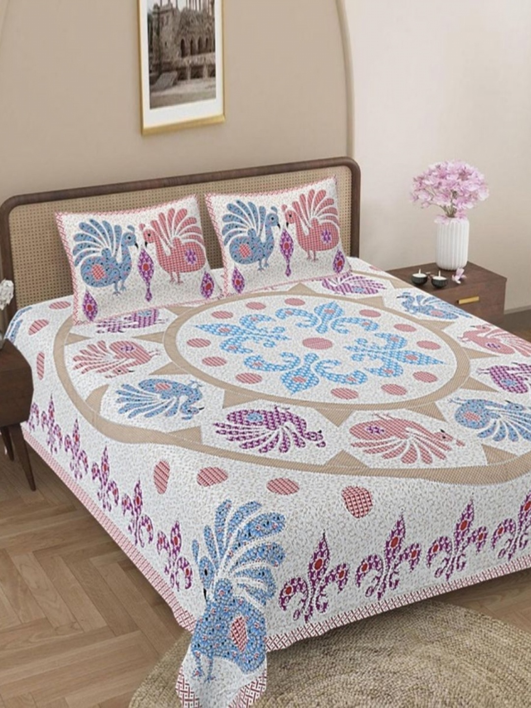 Jaipur Weaves Polaris White & Blue Printed 180TC Cotton King Bedsheet Set 2.74 m x 2.74 m
Jaipur Weaves Polaris White & Blue Printed 180TC Cotton King Bedsheet Set 2.74 m x 2.74 m