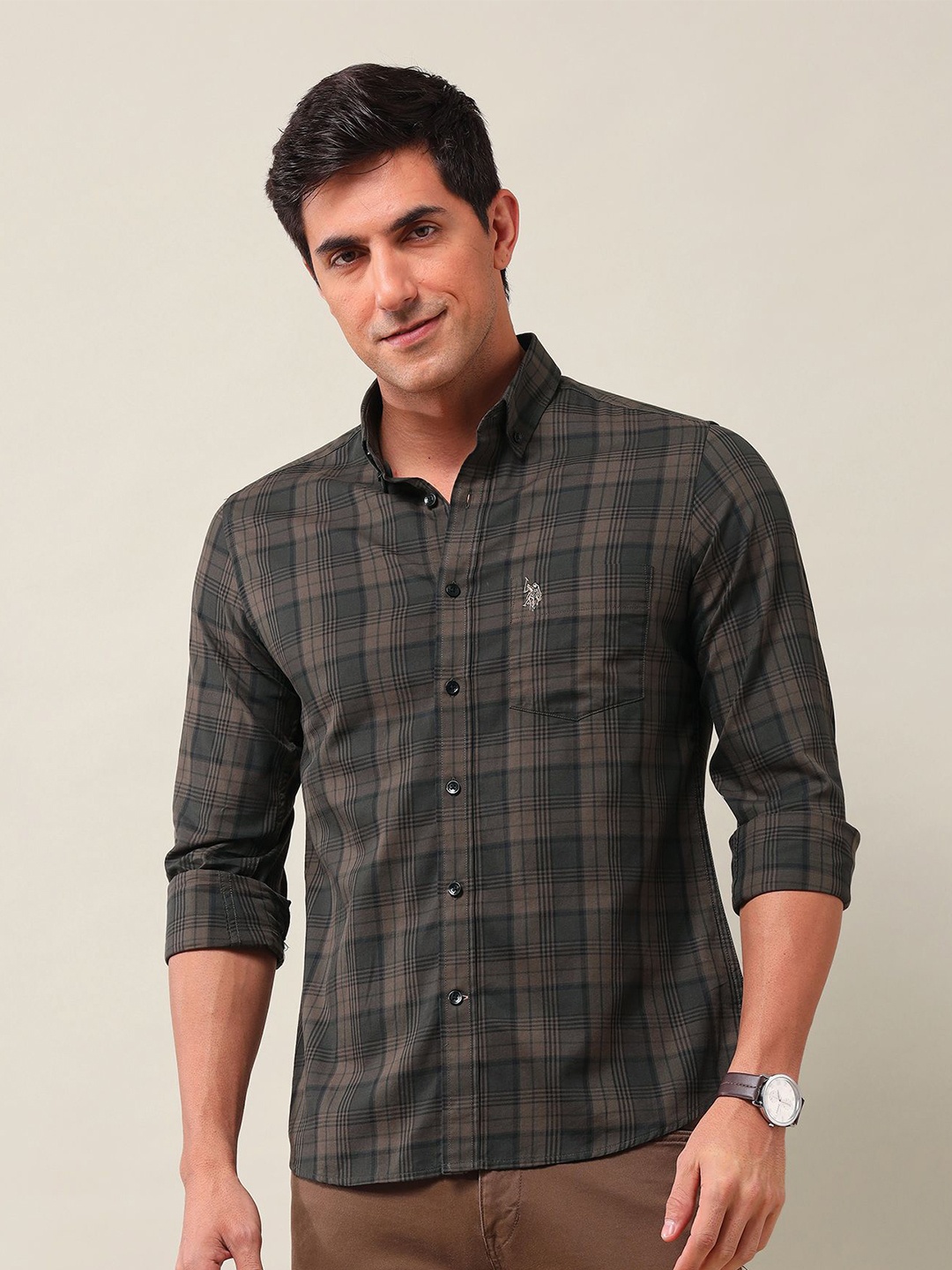 U.S. Polo Assn. Men Classic Tailored Fit Tartan Checks Opaque Checked Casual Shirt, Green
U.S. Polo Assn. Men Classic Tailored Fit Tartan Checks Opaque Checked Casual Shirt, Green