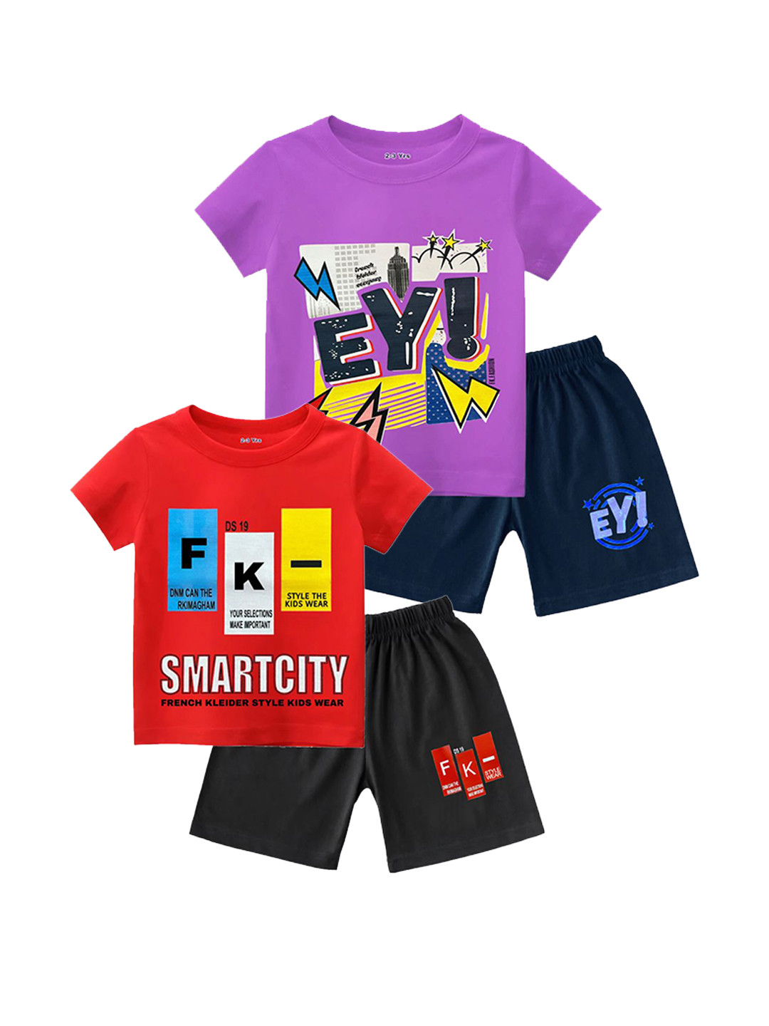 FRENCH KLEIDER Infants Pack Of 2 Printed Round Neck Pure Cotton T-shirt With Shorts, Red
FRENCH KLEIDER Infants Pack Of 2 Printed Round Neck Pure Cotton T-shirt With Shorts, Red