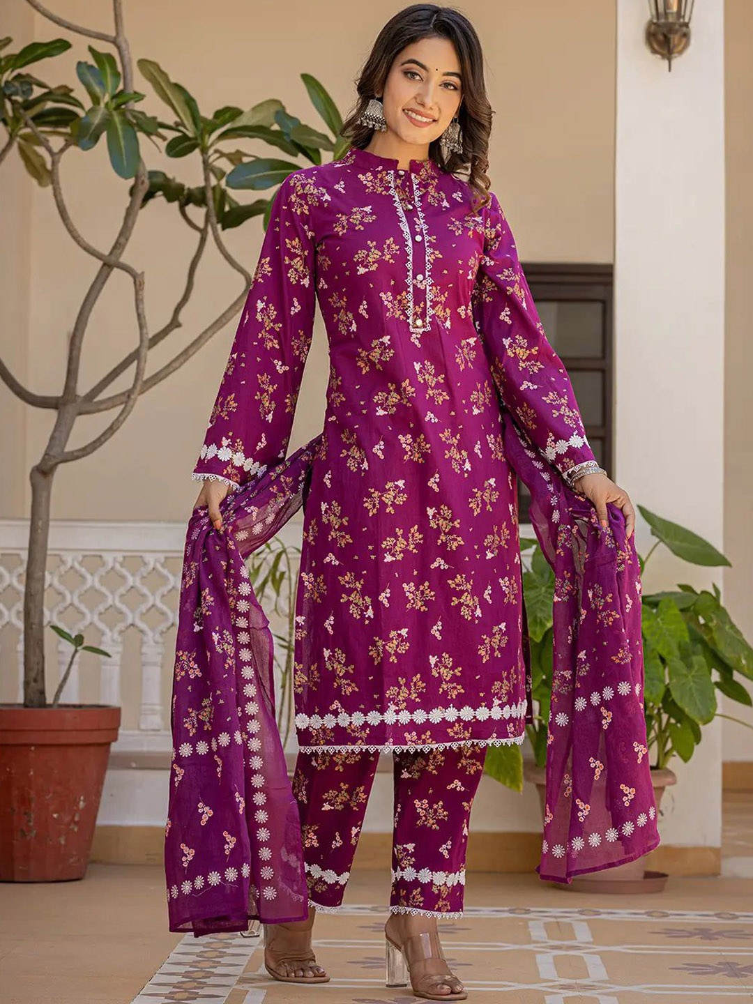 MissKurti Women Floral Yoke Design Regular Pure Cotton Kurta with Salwar & With Dupatta, Purple
MissKurti Women Floral Yoke Design Regular Pure Cotton Kurta with Salwar & With Dupatta, Purple