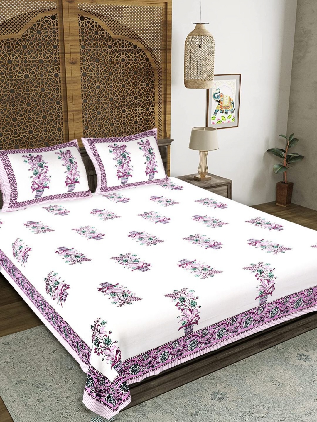 COLOURSBLOCK White & Pink Floral Printed Cotton 180 TC King Bedsheet Set 2.75 m x 2.35 m
COLOURSBLOCK White & Pink Floral Printed Cotton 180 TC King Bedsheet Set 2.75 m x 2.35 m