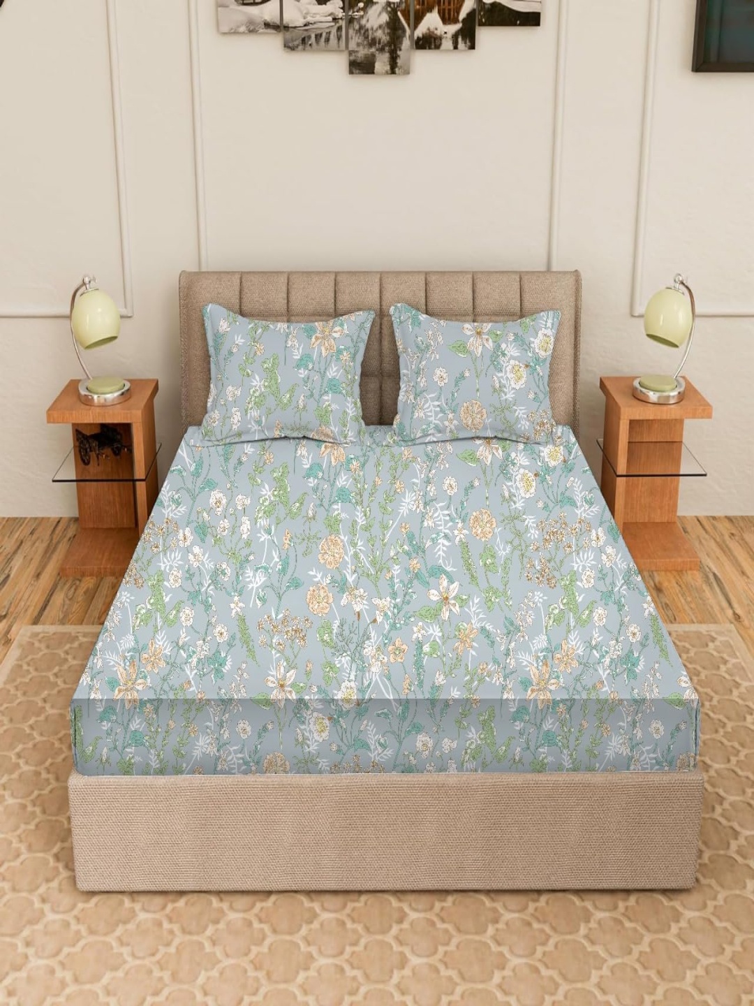 Trance Home Linen Premium Cotton Printed 180TC Queen Fitted Bedsheet with 2 Pillow Covers, Lavender
Trance Home Linen Premium Cotton Printed 180TC Queen Fitted Bedsheet with 2 Pillow Covers, Lavender