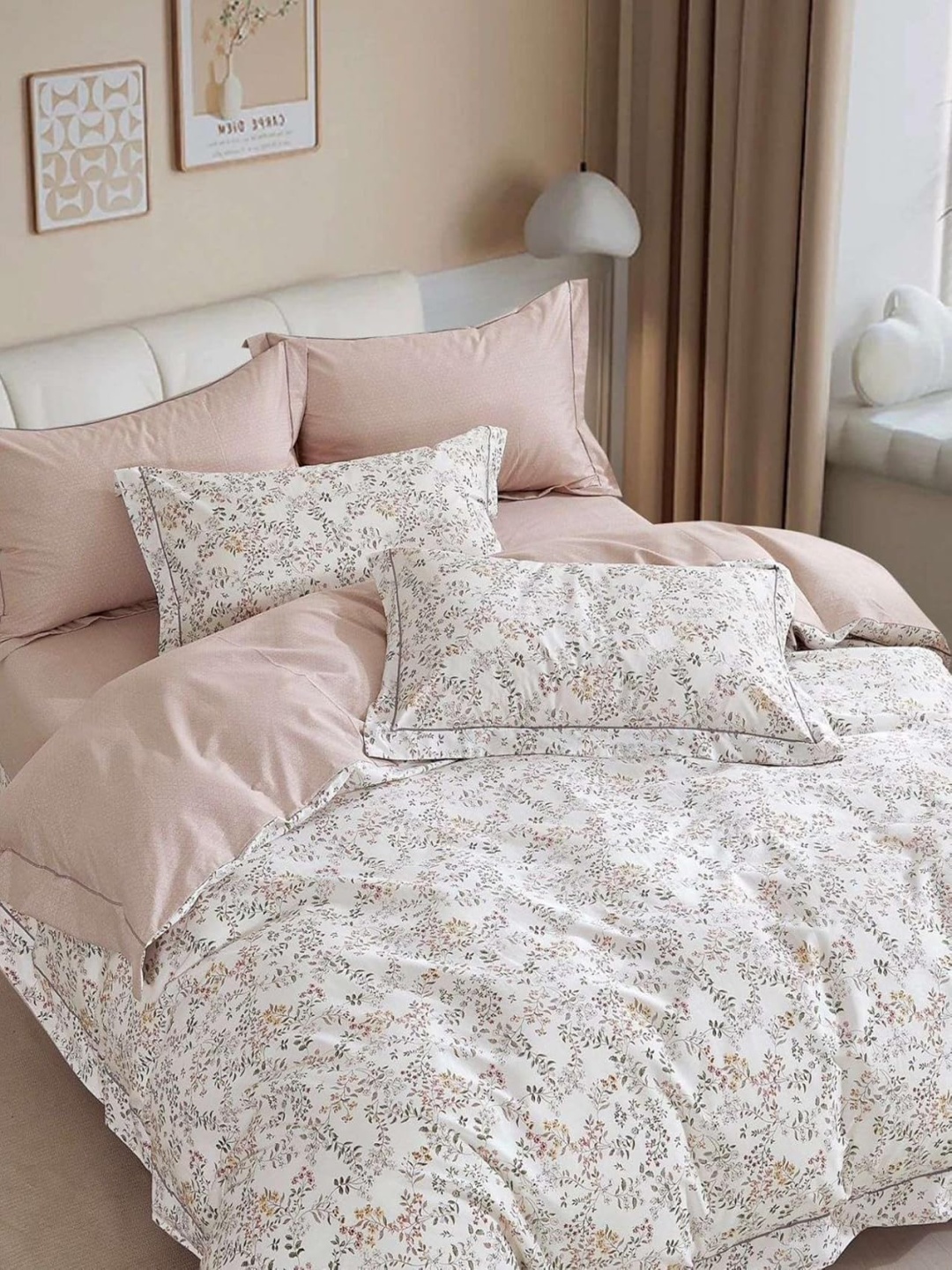 Trance Home Linen Pink Cotton Printed 180TC Queen Flat Bedsheet with 2 Pillow Covers, White
Trance Home Linen Pink Cotton Printed 180TC Queen Flat Bedsheet with 2 Pillow Covers, White