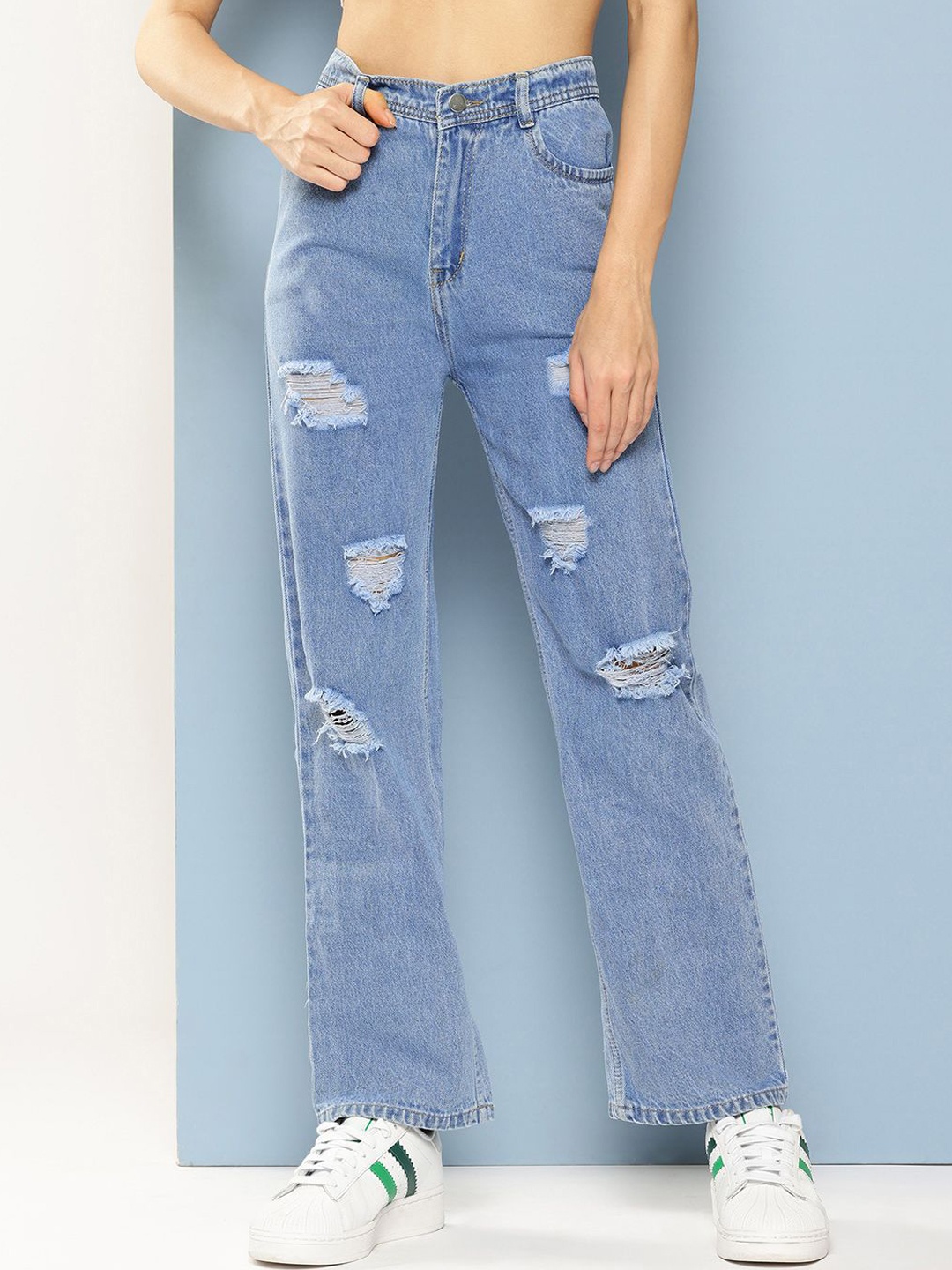 BAESD Women Comfort Relaxed Fit Highly Distressed Heavy Fade Stretchable Jeans, Blue
BAESD Women Comfort Relaxed Fit Highly Distressed Heavy Fade Stretchable Jeans, Blue