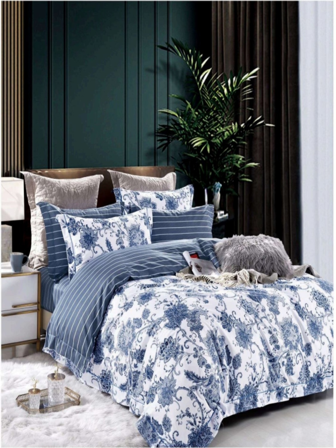 Trance Home Linen Blue Printed 180TC Cotton King Fitted Bedsheet with 2 Pillow Covers
Trance Home Linen Blue Printed 180TC Cotton King Fitted Bedsheet with 2 Pillow Covers