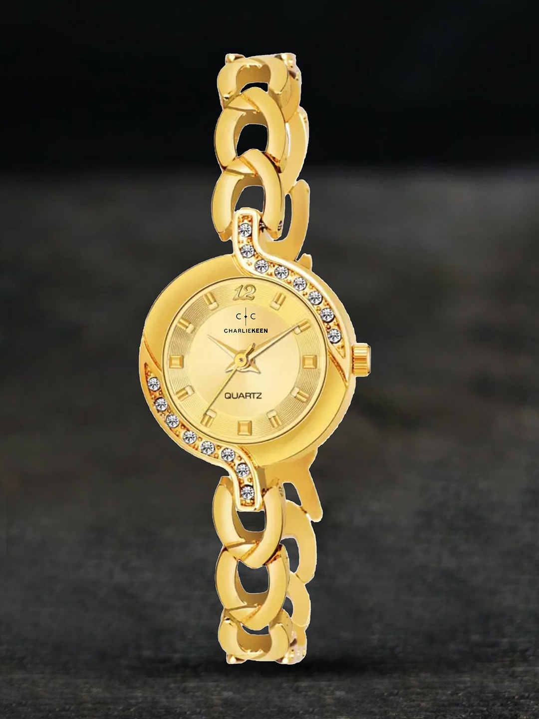 CHARLIEKEEN Women Brass Embellished Dial & Stainless Steel Straps Analogue Watch CC-LR010-GLD-CH, Gold
CHARLIEKEEN Women Brass Embellished Dial & Stainless Steel Straps Analogue Watch CC-LR010-GLD-CH, Gold