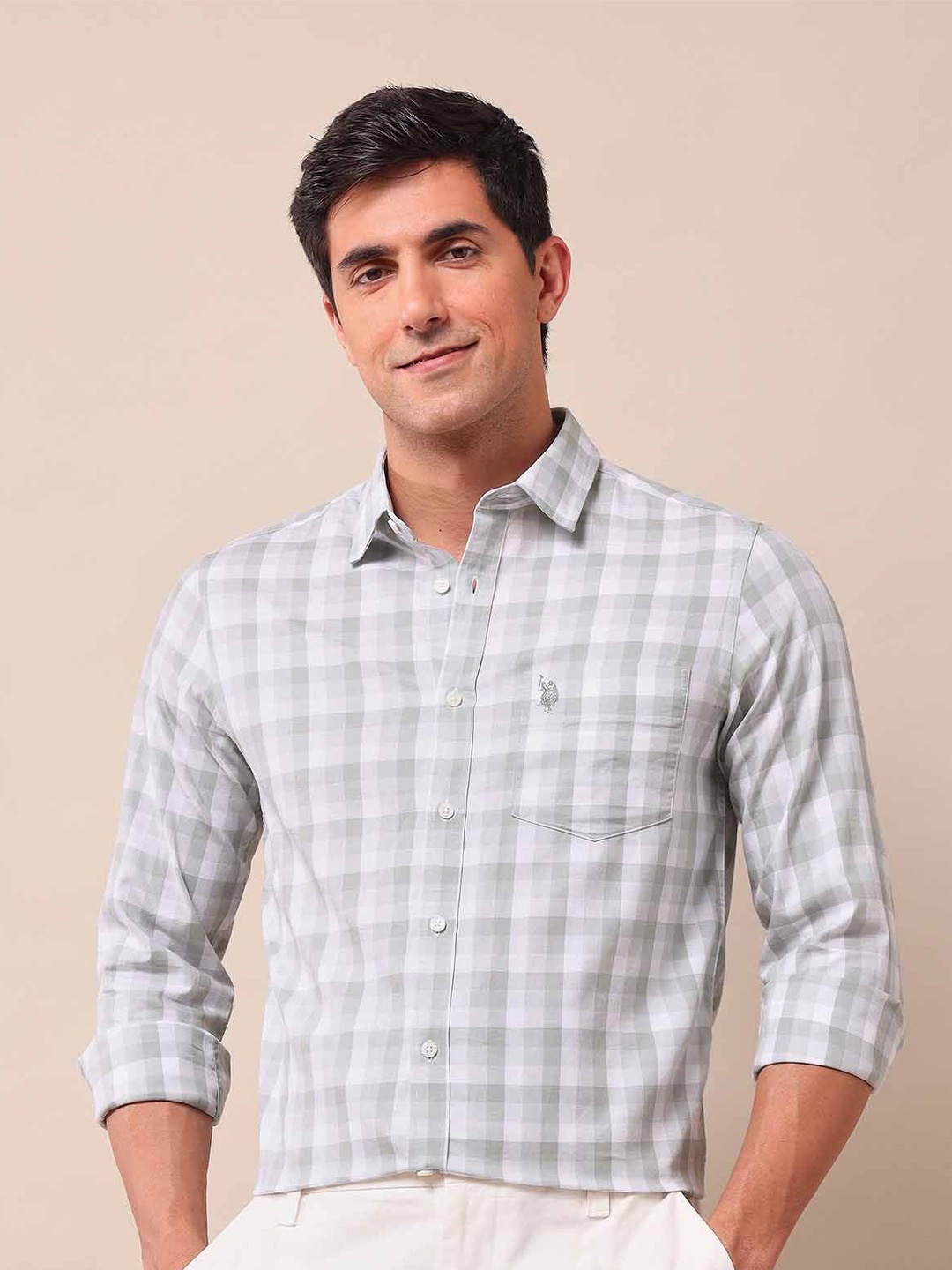 U.S. Polo Assn. Men Classic Tailored Fit Opaque Checked Casual Shirt, Green
U.S. Polo Assn. Men Classic Tailored Fit Opaque Checked Casual Shirt, Green