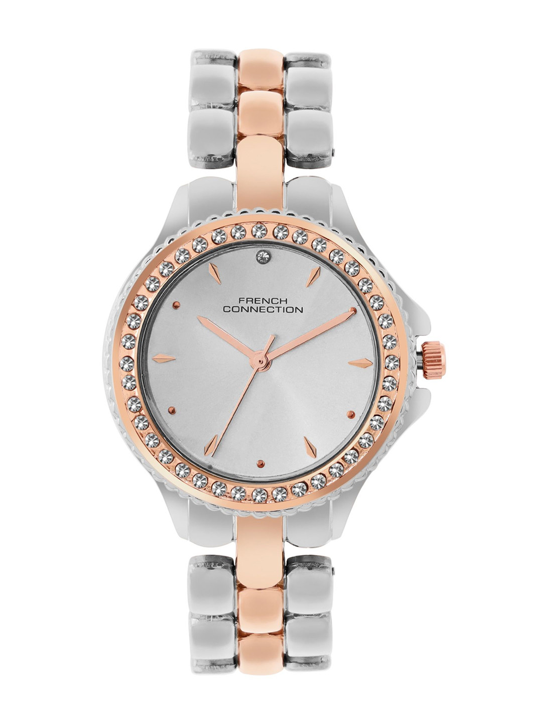 French Connection Women Embellished Dial & Stainless Steel Straps Analogue Watch FCN03D, Silver
French Connection Women Embellished Dial & Stainless Steel Straps Analogue Watch FCN03D, Silver