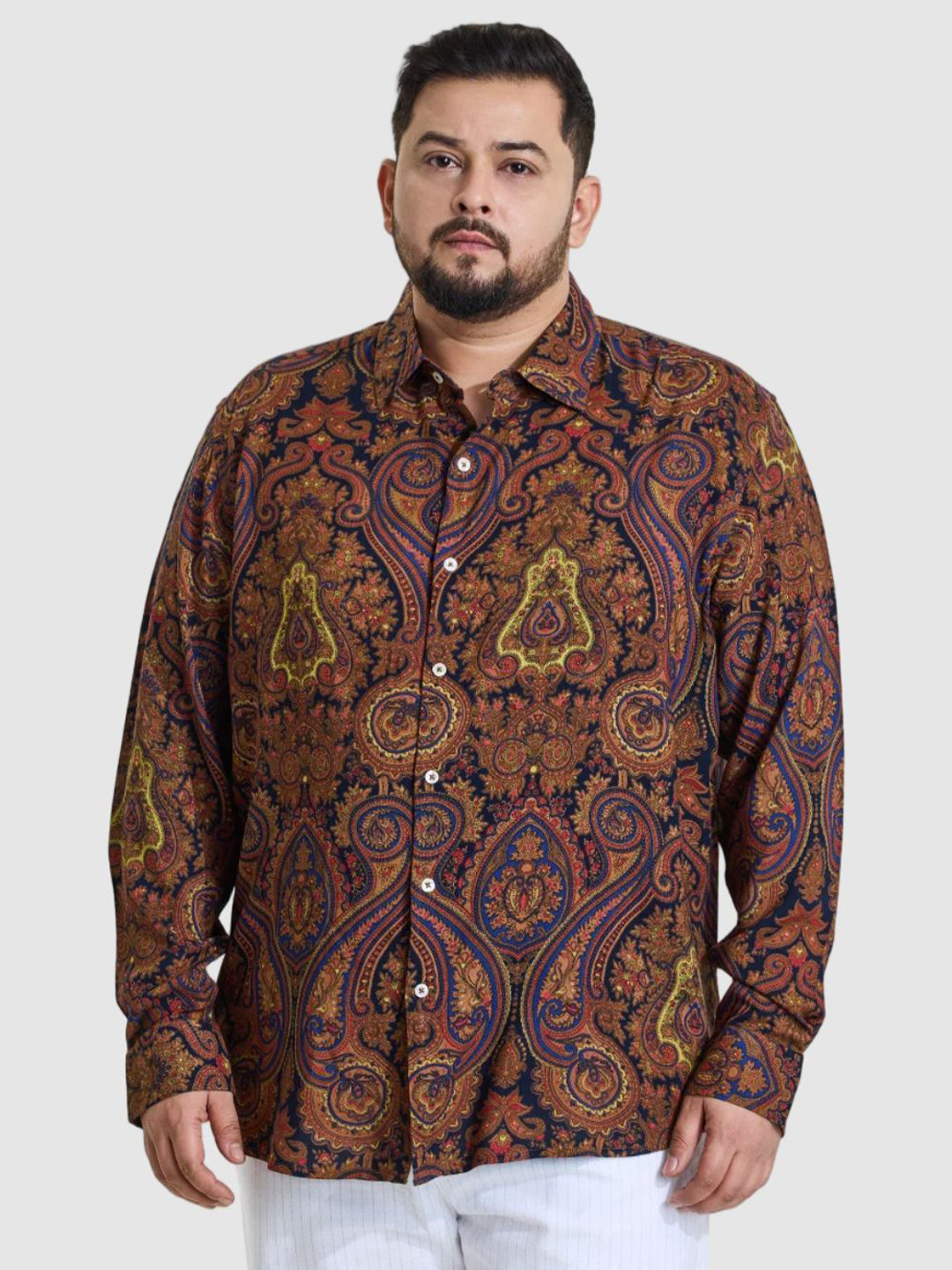 Snitch Men Plus Size Classic Regular Fit Spread Collar Ethnic Motifs Printed Casual Shirt, Blue
Snitch Men Plus Size Classic Regular Fit Spread Collar Ethnic Motifs Printed Casual Shirt, Blue