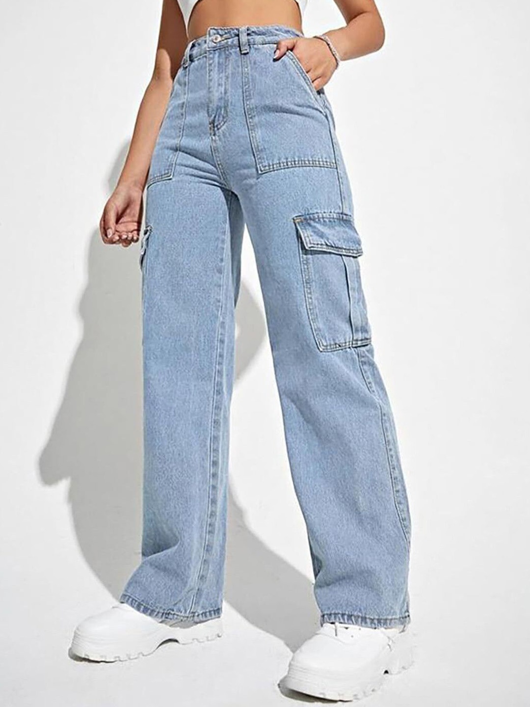 BAESD Women Comfort Light Fade High-Rise Cargo Styles Stretchable Denim Jeans, Blue
BAESD Women Comfort Light Fade High-Rise Cargo Styles Stretchable Denim Jeans, Blue