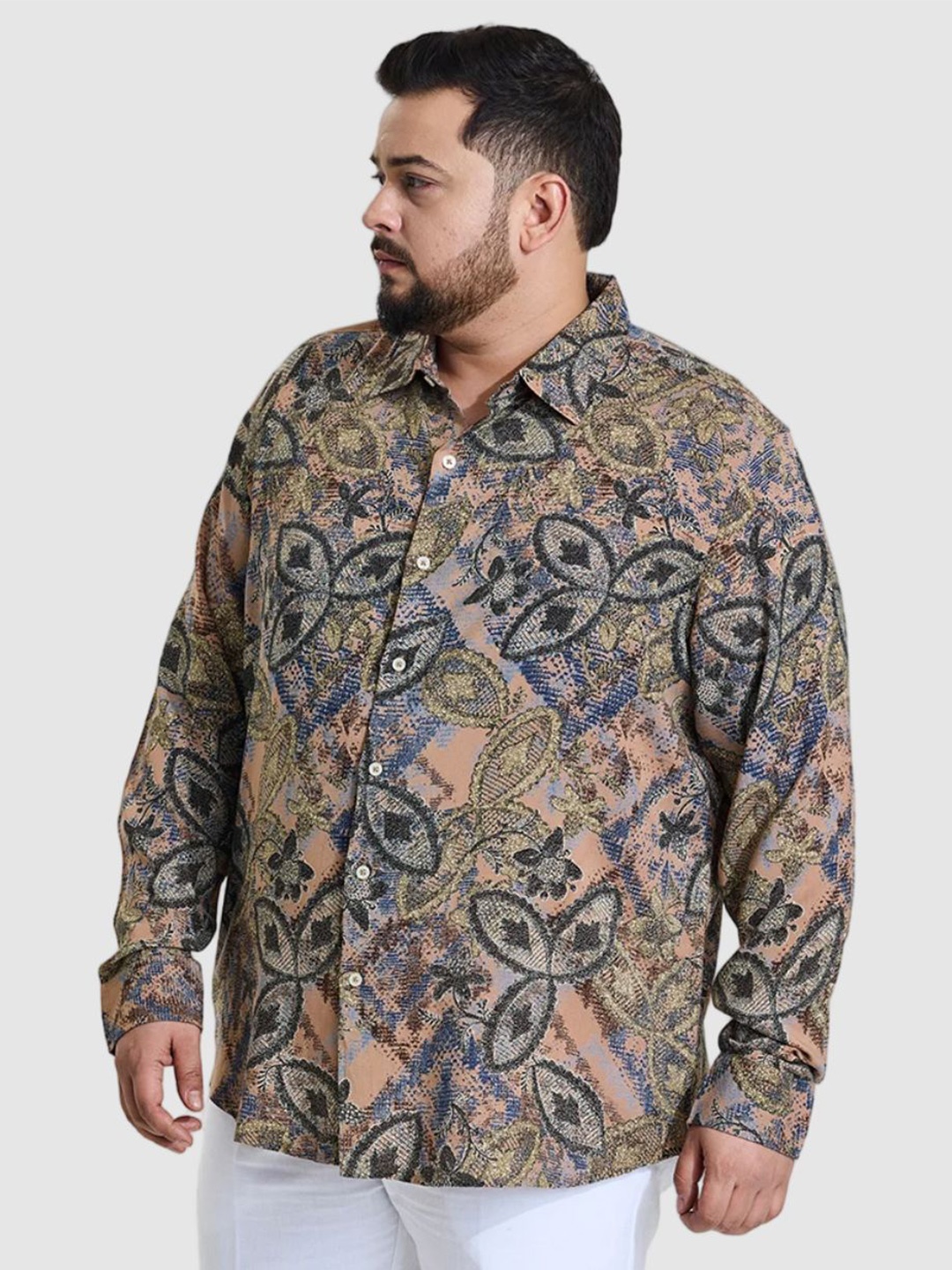 Snitch Men Plus Size Classic Regular Fit Spread Collar Abstract Printed Casual Shirt, Beige
Snitch Men Plus Size Classic Regular Fit Spread Collar Abstract Printed Casual Shirt, Beige