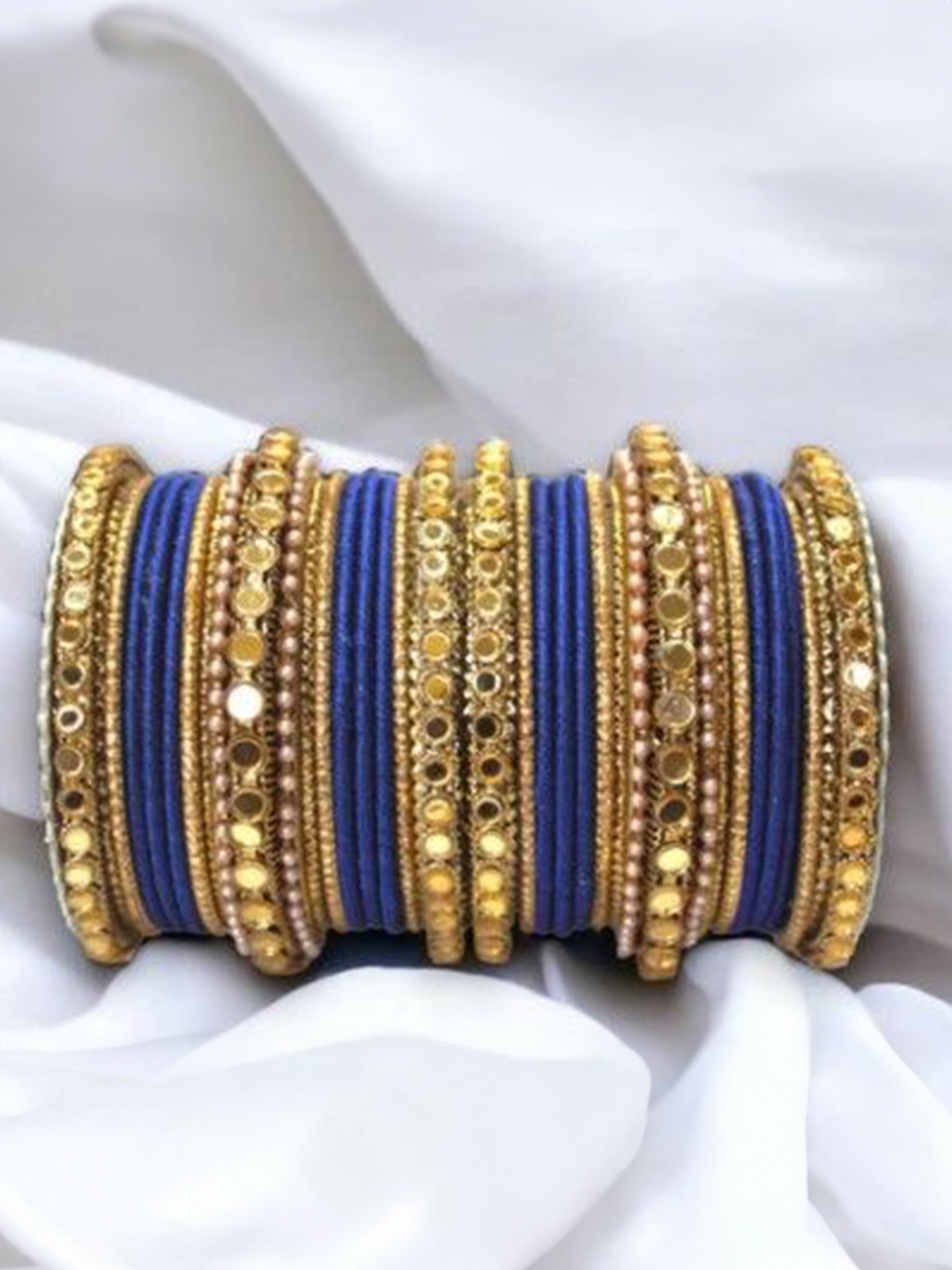 leshya Set Of 2 Artificial Stones and Beads Studded & Beaded Mirrorwork Kada Bangles, Gold
leshya Set Of 2 Artificial Stones and Beads Studded & Beaded Mirrorwork Kada Bangles, Gold