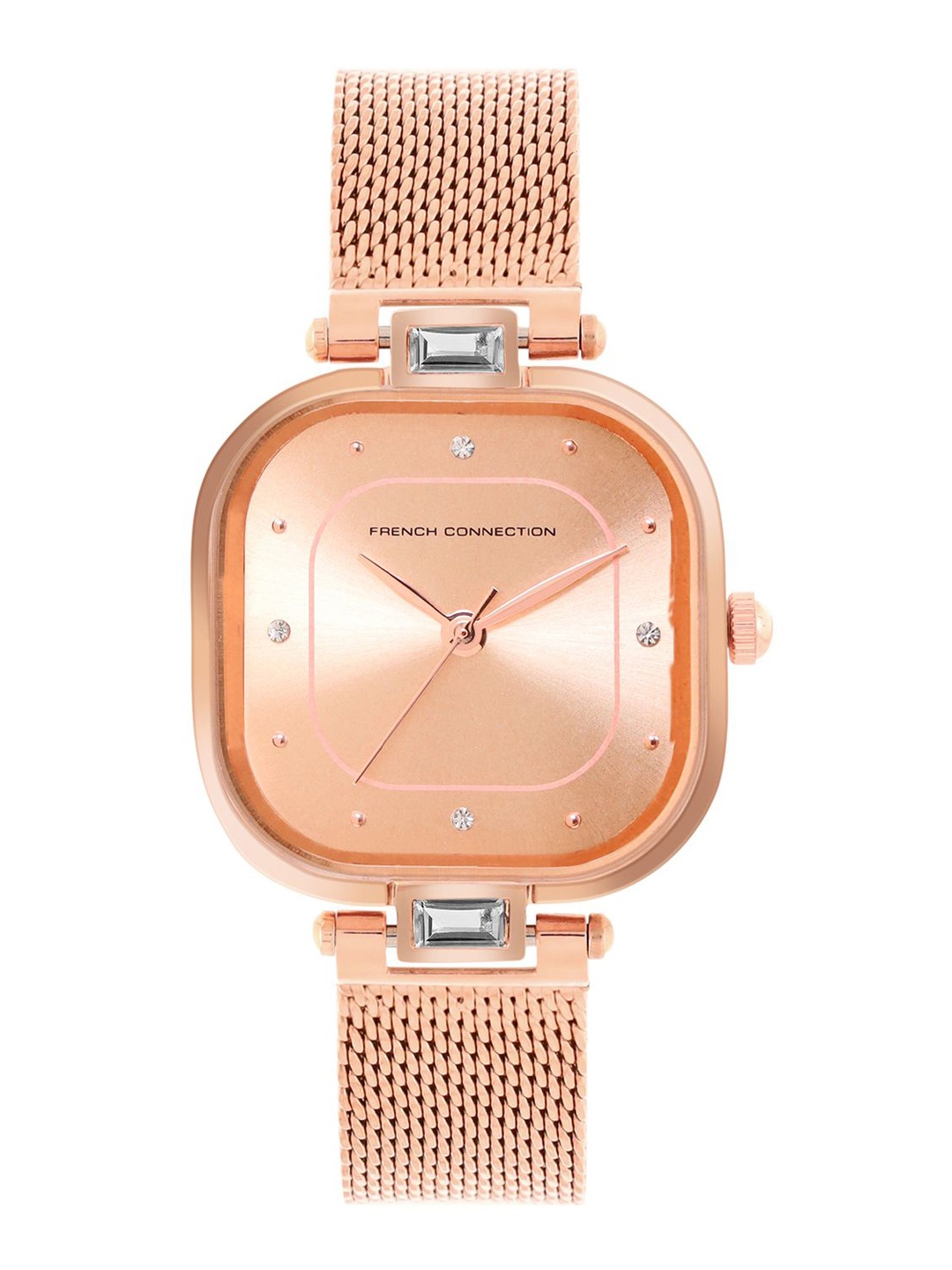 French Connection Women Embellished Dial & Bracelet Style Straps Analogue Watch FCN0107RGM, Rose gold
French Connection Women Embellished Dial & Bracelet Style Straps Analogue Watch FCN0107RGM, Rose gold