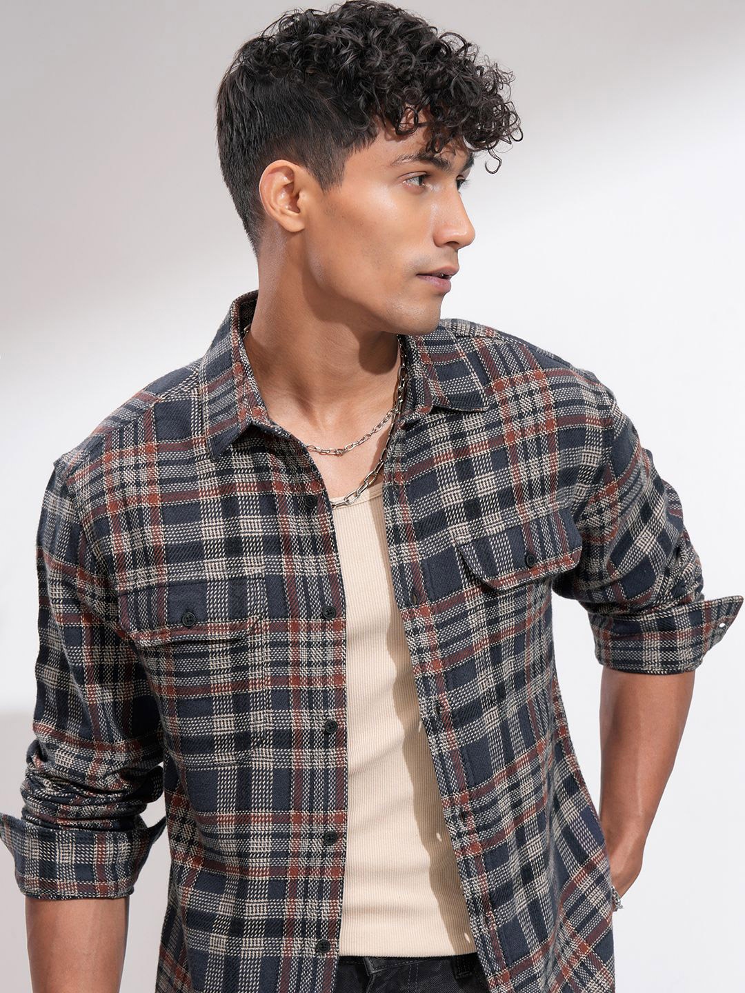 HIGHLANDER Men Comfort Relaxed Fit Cutaway Collar Tartan Checked Cotton Casual Shirt, Navy blue
HIGHLANDER Men Comfort Relaxed Fit Cutaway Collar Tartan Checked Cotton Casual Shirt, Navy blue