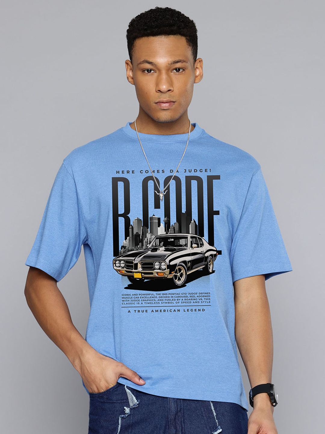 R.Code by The Roadster Lifestyle Co. Men Graphic Printed Cotton Relaxed Fit T-shirt, Blue
R.Code by The Roadster Lifestyle Co. Men Graphic Printed Cotton Relaxed Fit T-shirt, Blue