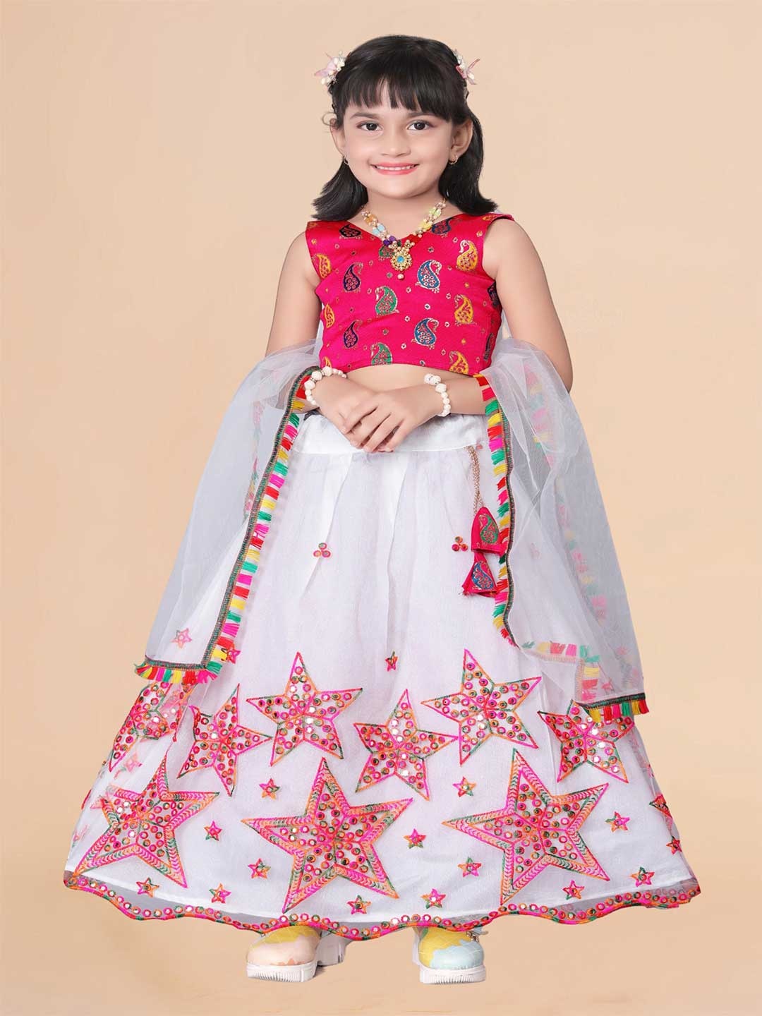 Sainur creation Girls Embroidered Ready to Wear Lehenga & Blouse With Dupatta, White
Sainur creation Girls Embroidered Ready to Wear Lehenga & Blouse With Dupatta, White