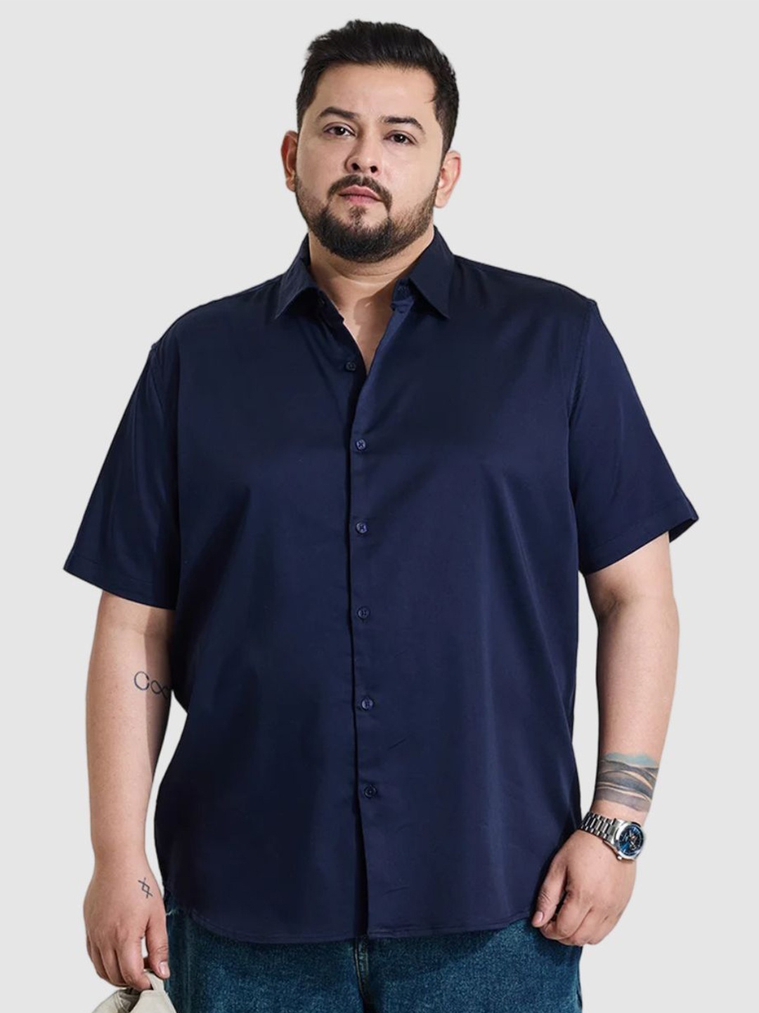 Snitch Men Plus Size Classic Regular Fit Spread Collar Solid Cotton Casual Shirt, Navy blue
Snitch Men Plus Size Classic Regular Fit Spread Collar Solid Cotton Casual Shirt, Navy blue