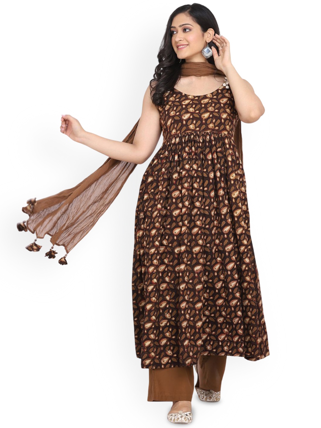 DIVASTRI Women Floral Printed Regular Pure Cotton Kurta with Palazzos & With Dupatta, Brown
DIVASTRI Women Floral Printed Regular Pure Cotton Kurta with Palazzos & With Dupatta, Brown