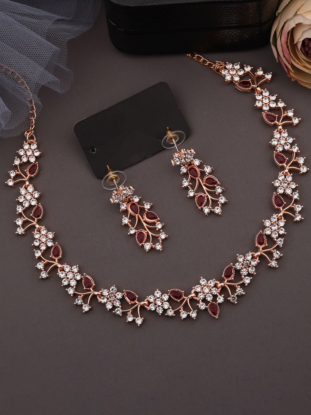 Lyriss Set Of 2 Gold Plated American Diamond Stone Studded Necklace With Drop Earrings
Lyriss Set Of 2 Gold Plated American Diamond Stone Studded Necklace With Drop Earrings